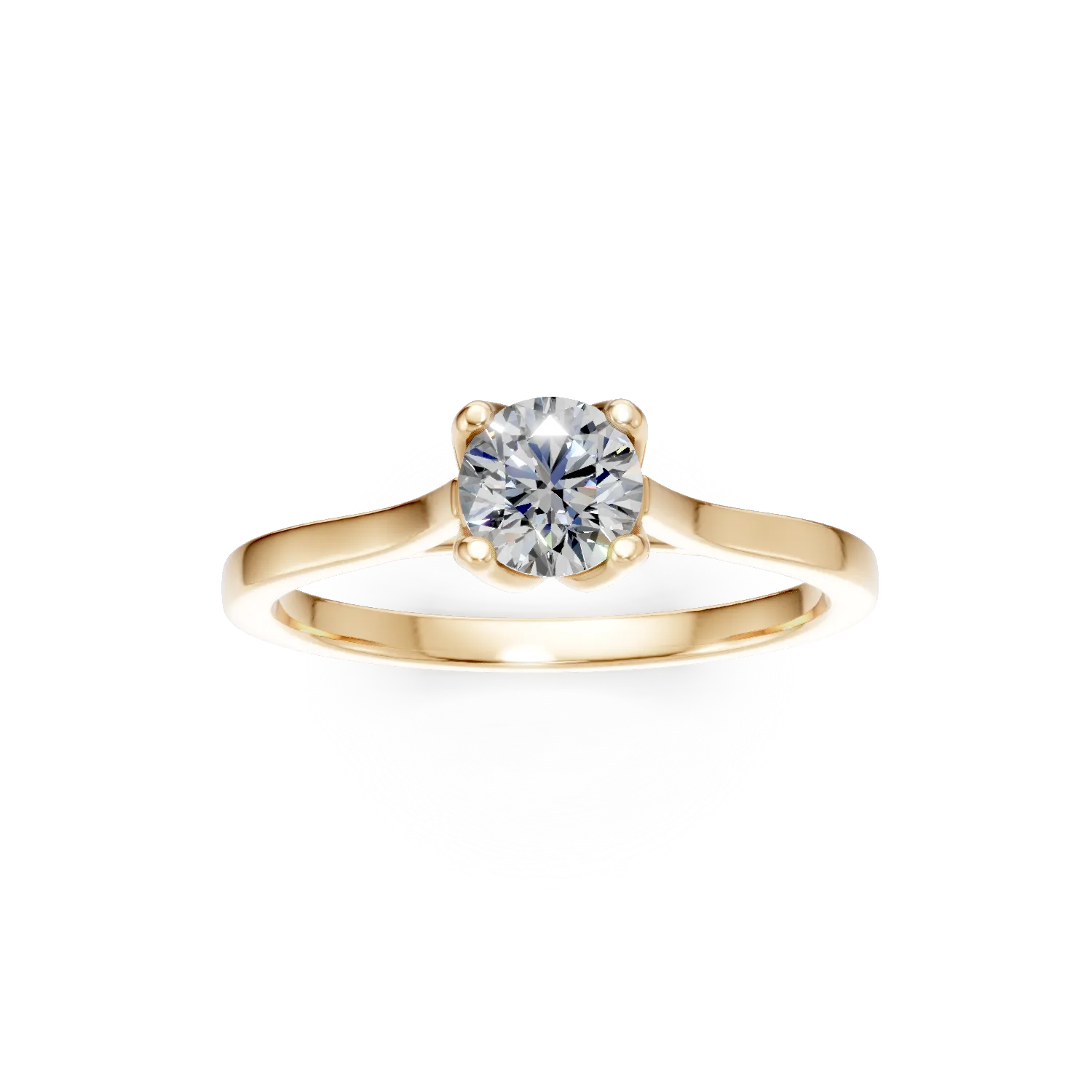 Inel de logodna din aur galben cu diamant de 0.5ct creat in laborator