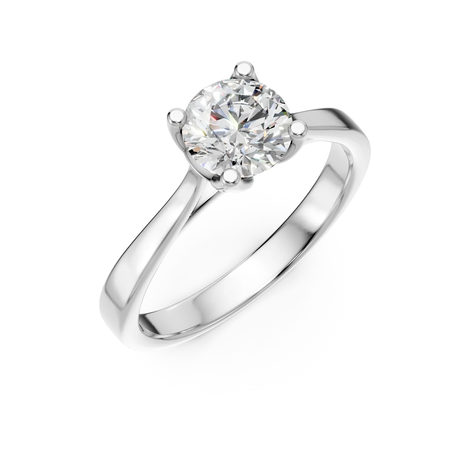 Inel de logodna din aur alb cu diamant solitaire de 1ct creat in laborator