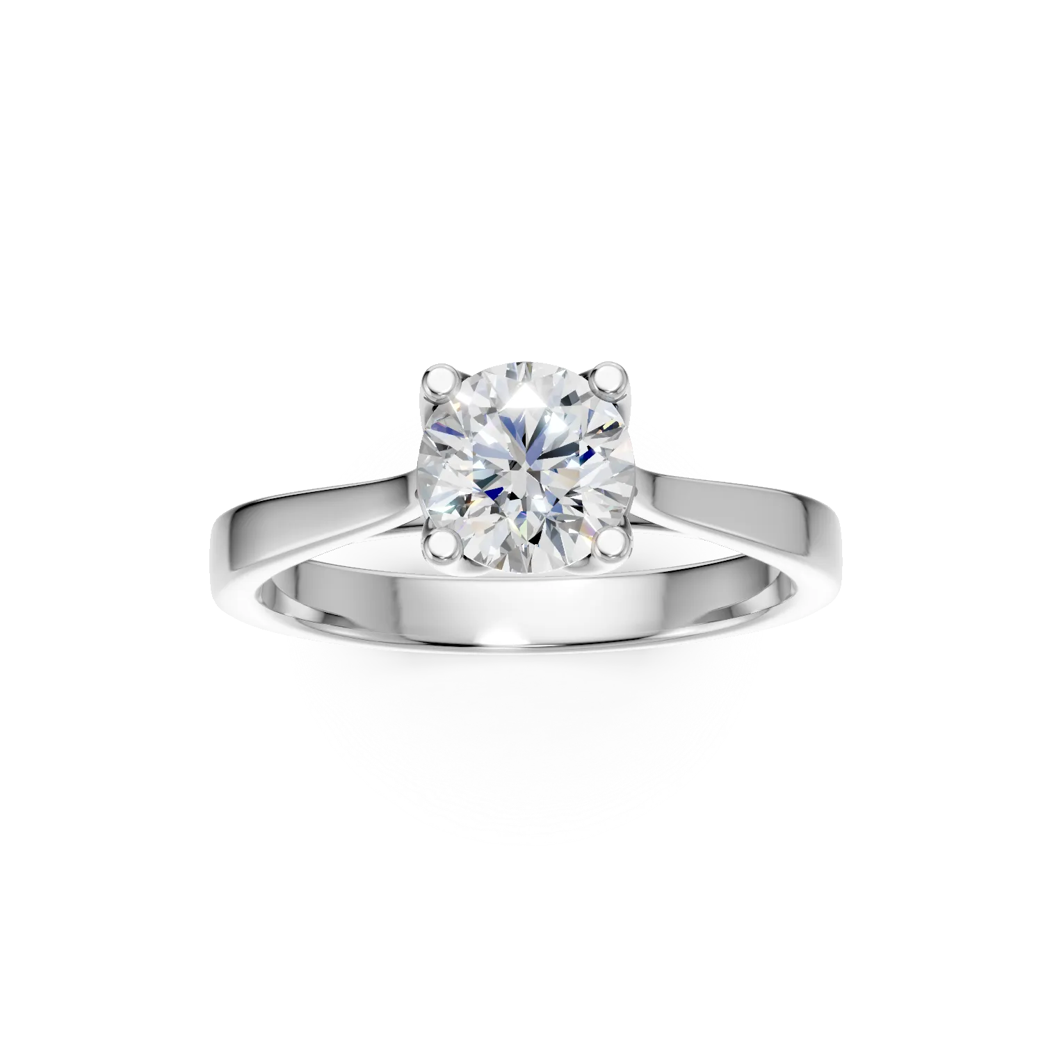 Inel de logodna din aur alb cu diamant solitaire de 1ct creat in laborator