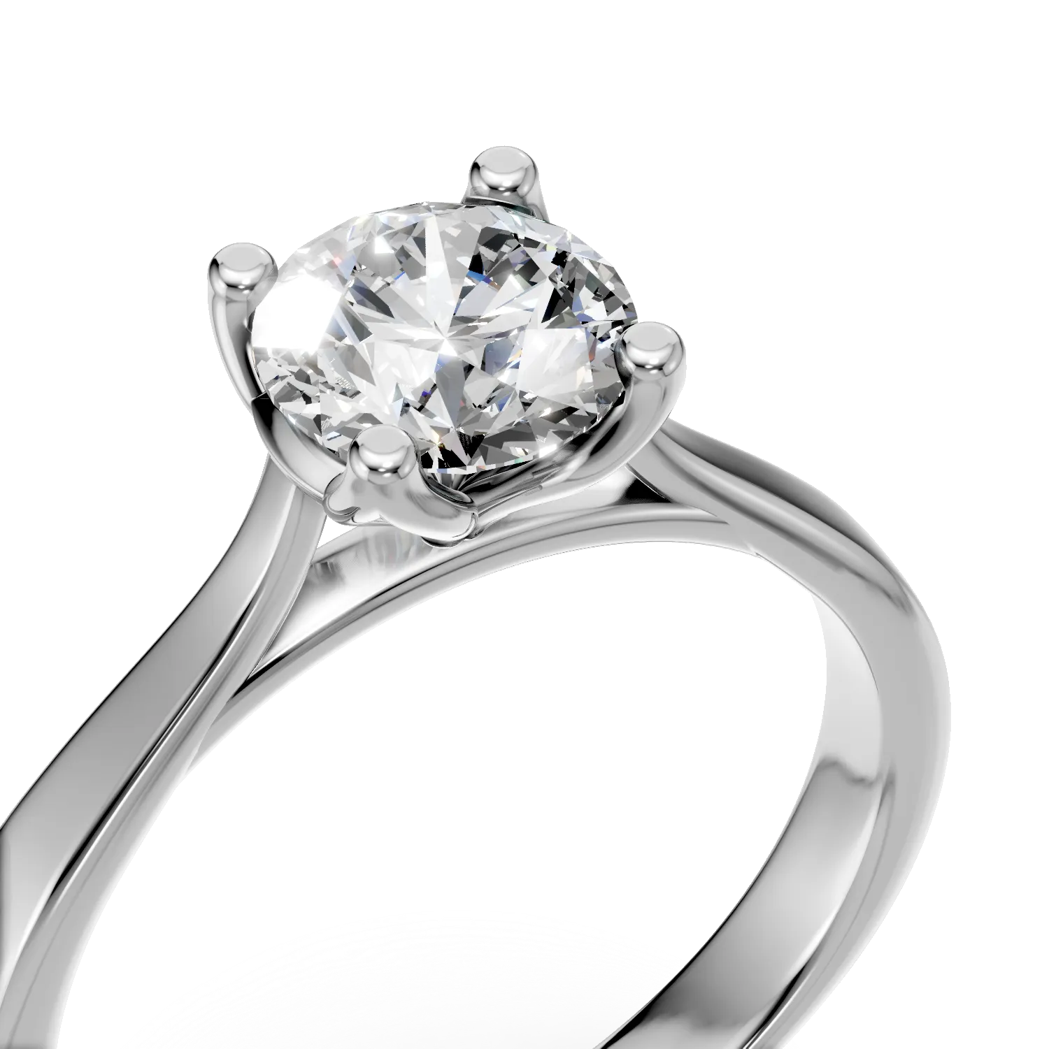 Inel de logodna din aur alb cu diamant solitaire de 1ct creat in laborator