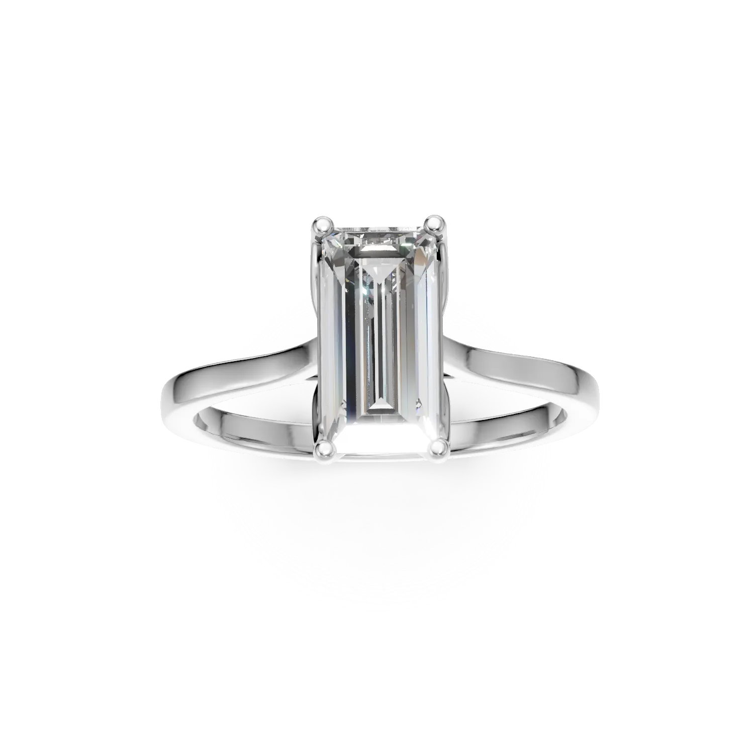 Inel de logodna din aur alb cu diamant solitaire de 1.5ct creat in laborator
