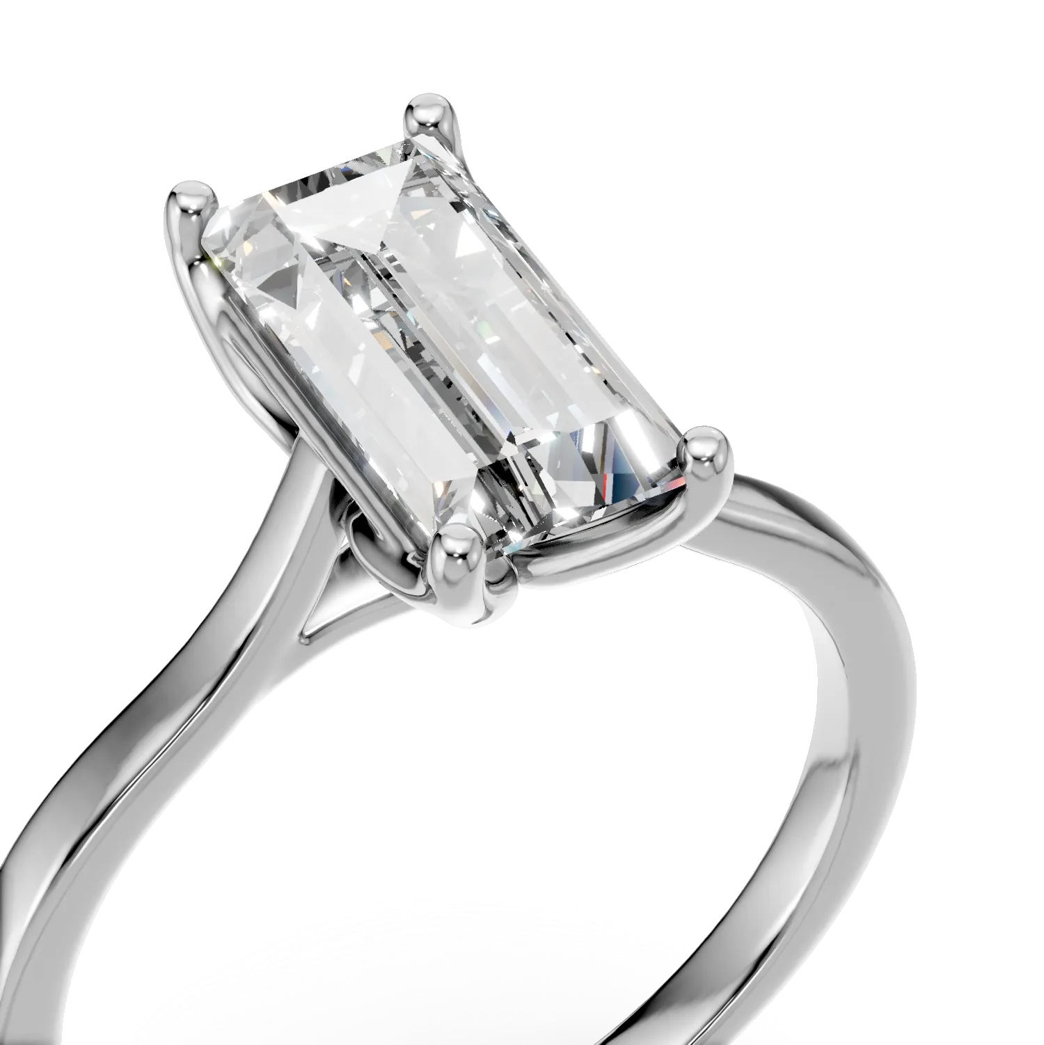 Inel de logodna din aur alb cu diamant solitaire de 1.5ct creat in laborator