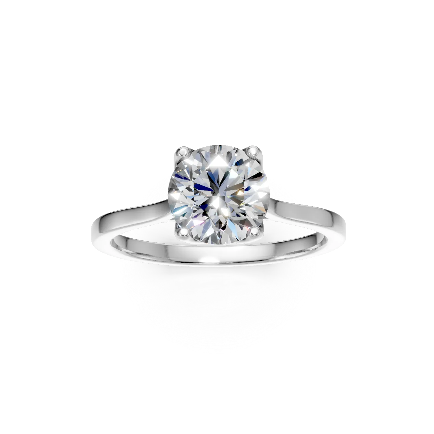 Inel de logodna din aur alb cu diamant solitaire de 1.5ct creat in laborator