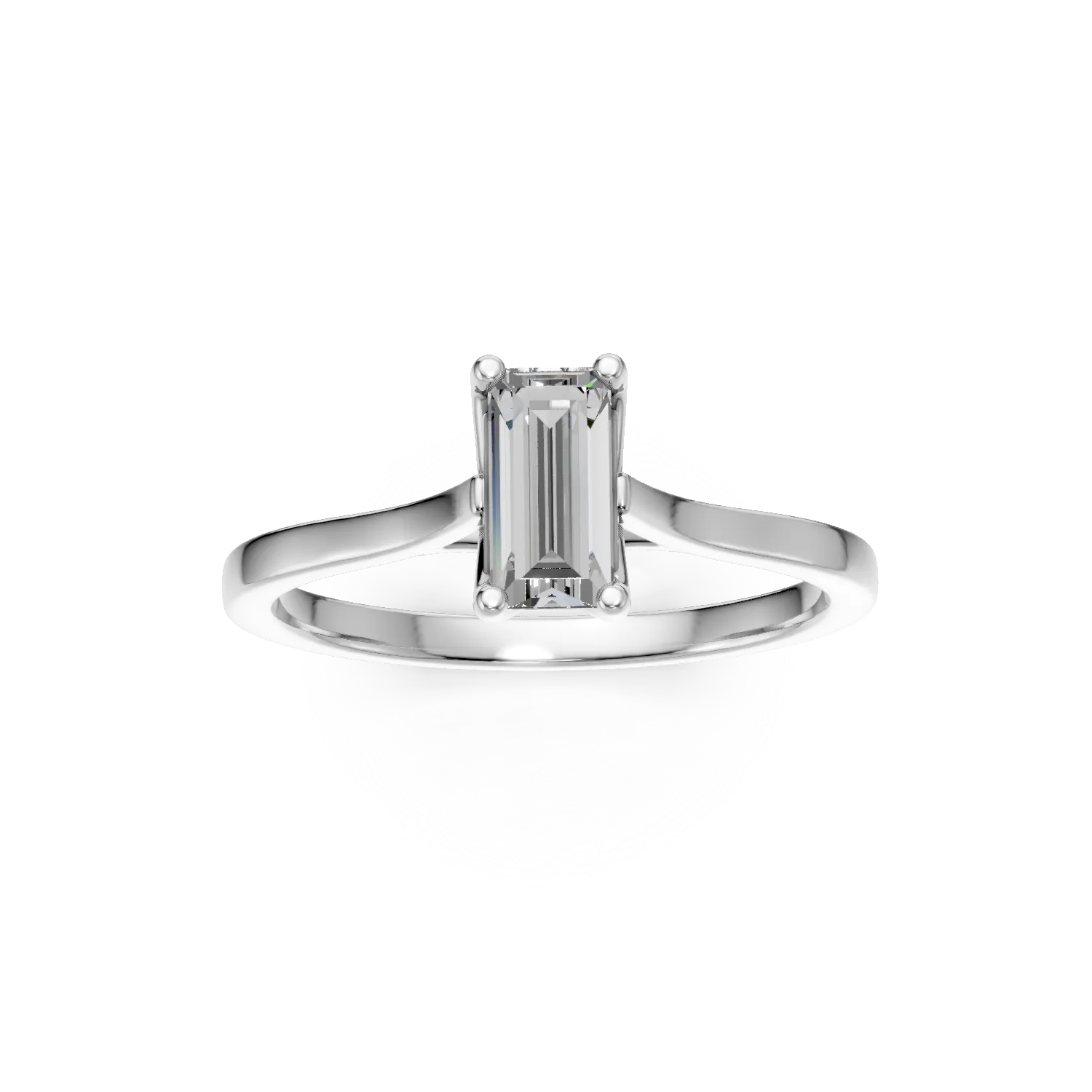 Inel de logodna din aur alb cu diamant de 0.5ct creat in laborator
