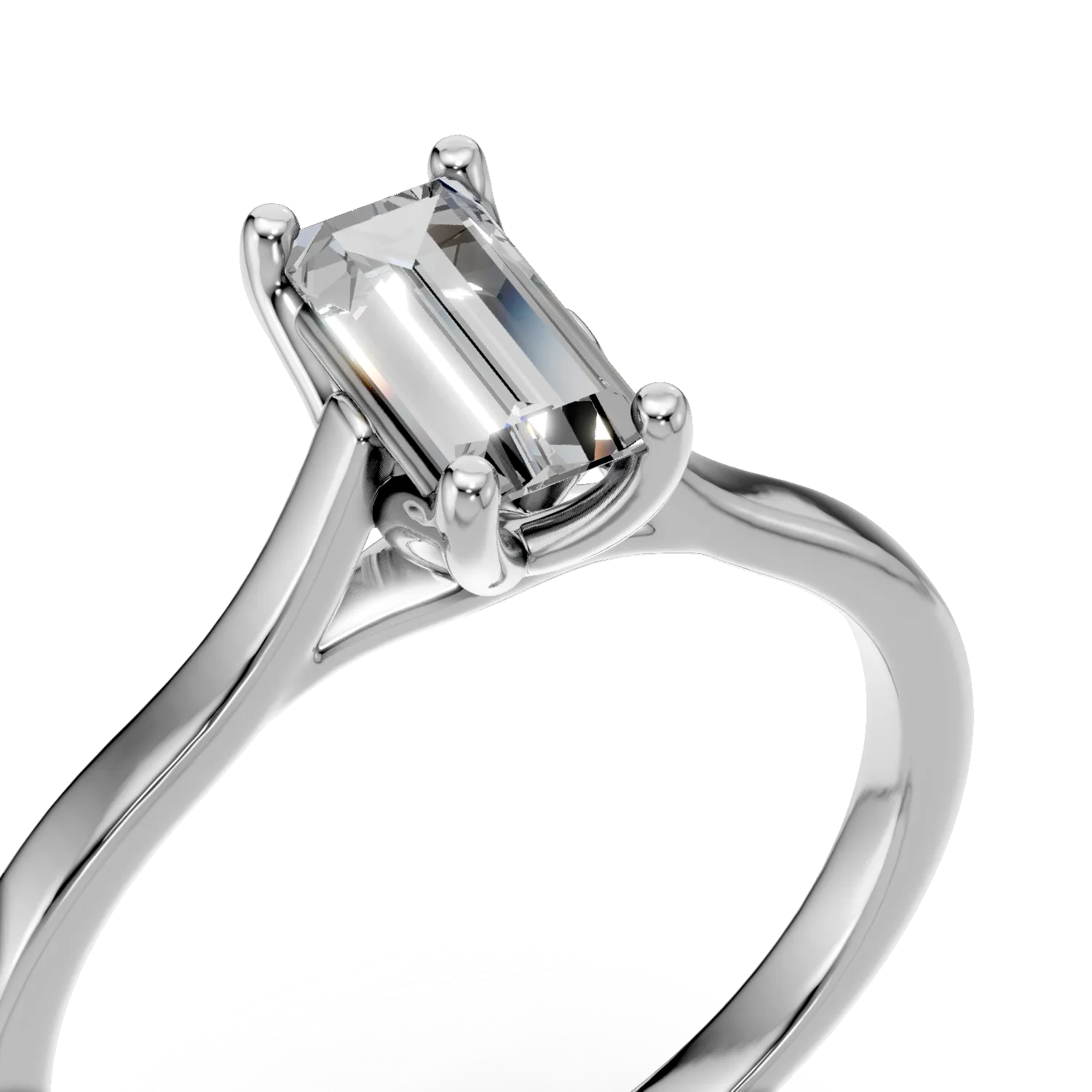Inel de logodna din aur alb cu diamant de 0.5ct creat in laborator