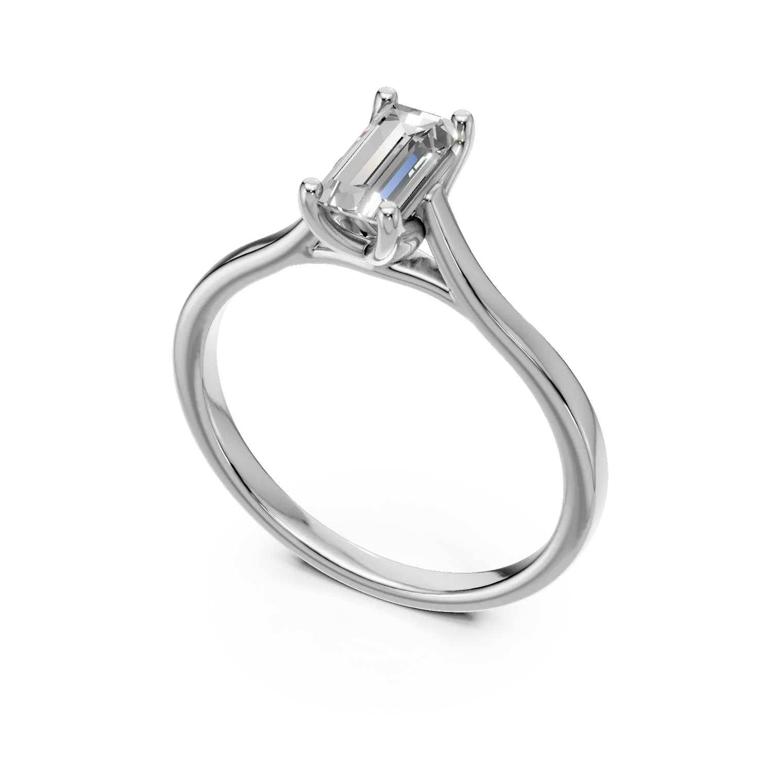 Inel de logodna din aur alb cu diamant de 1ct creat in laborator