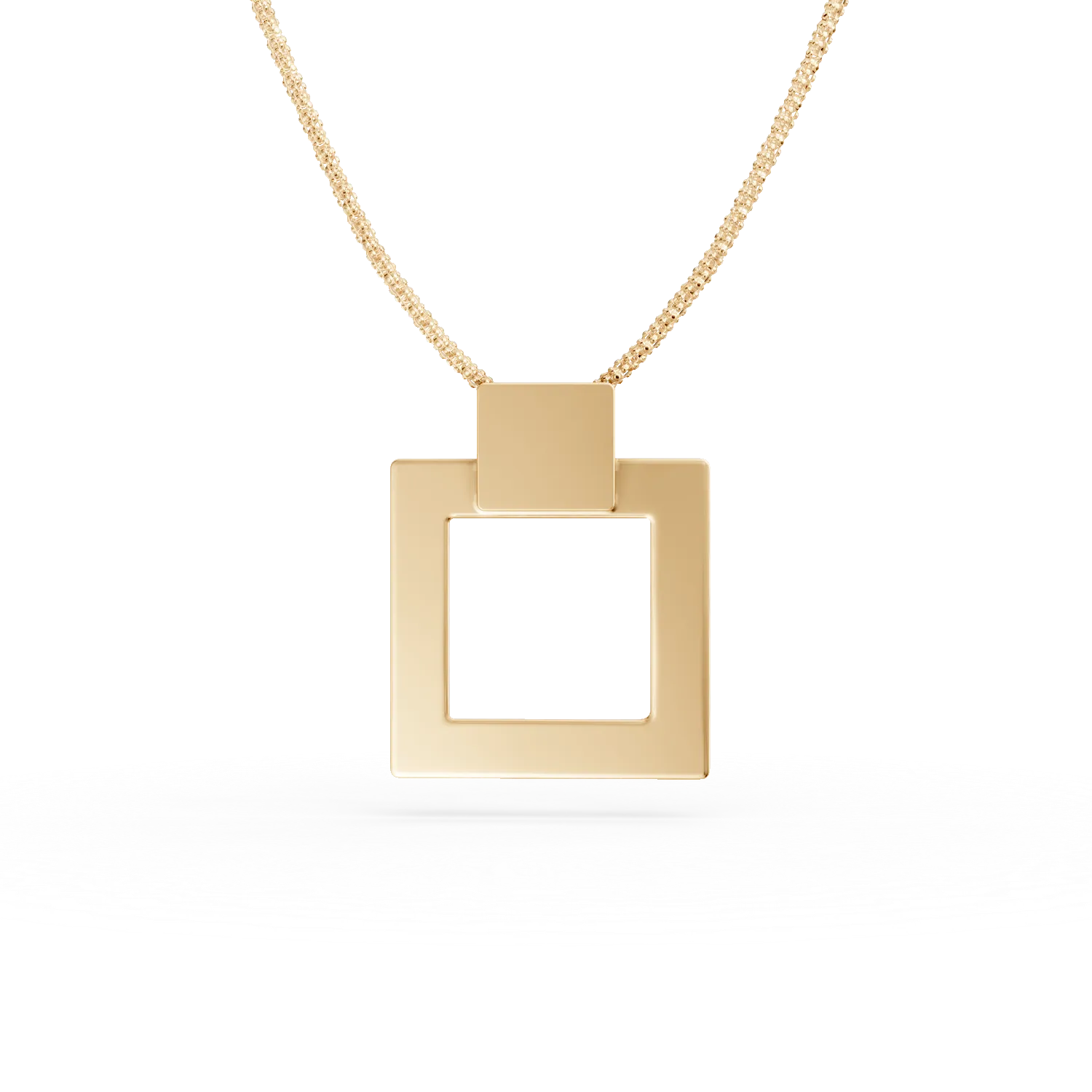 Lant cu pandantiv geometric din argint galben