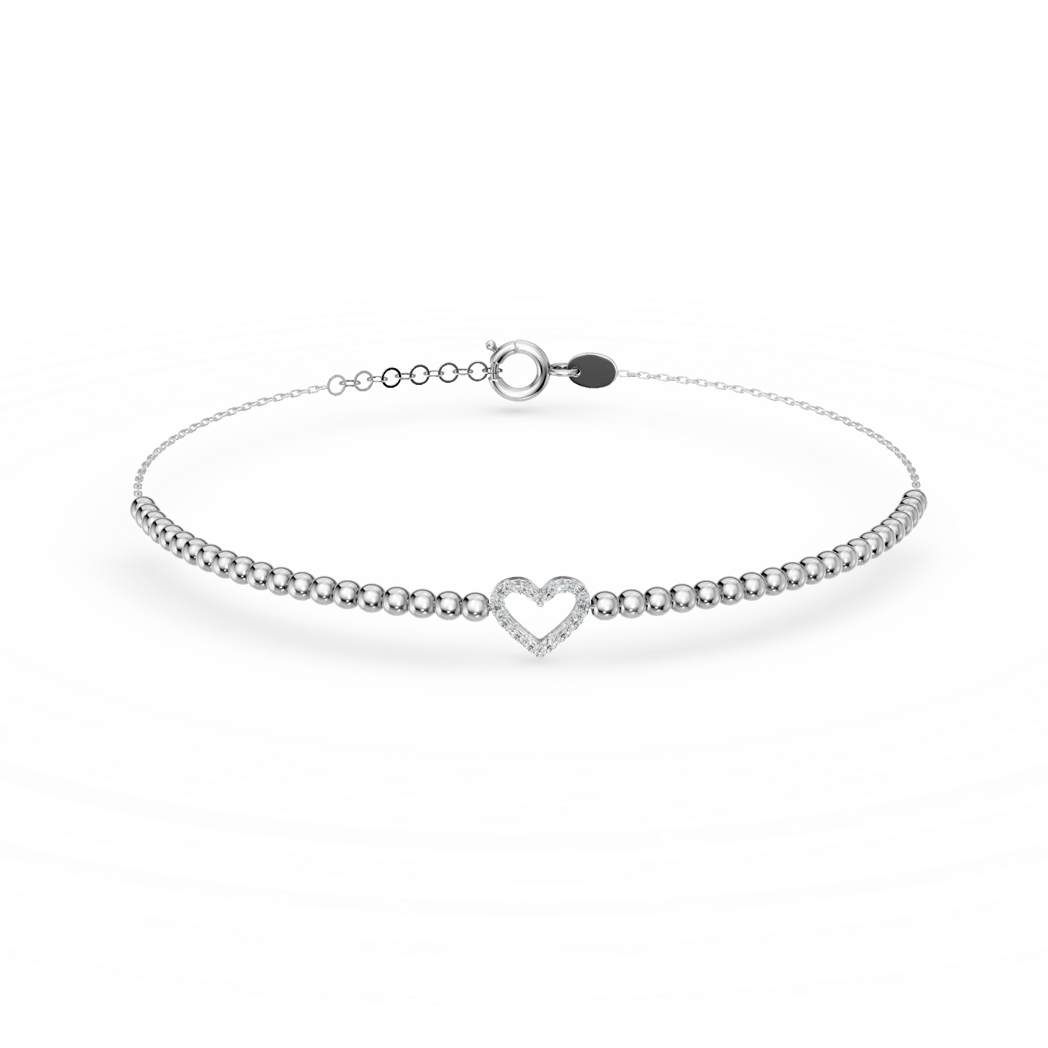 Bratara cu pandantiv inima din argint si zirconii