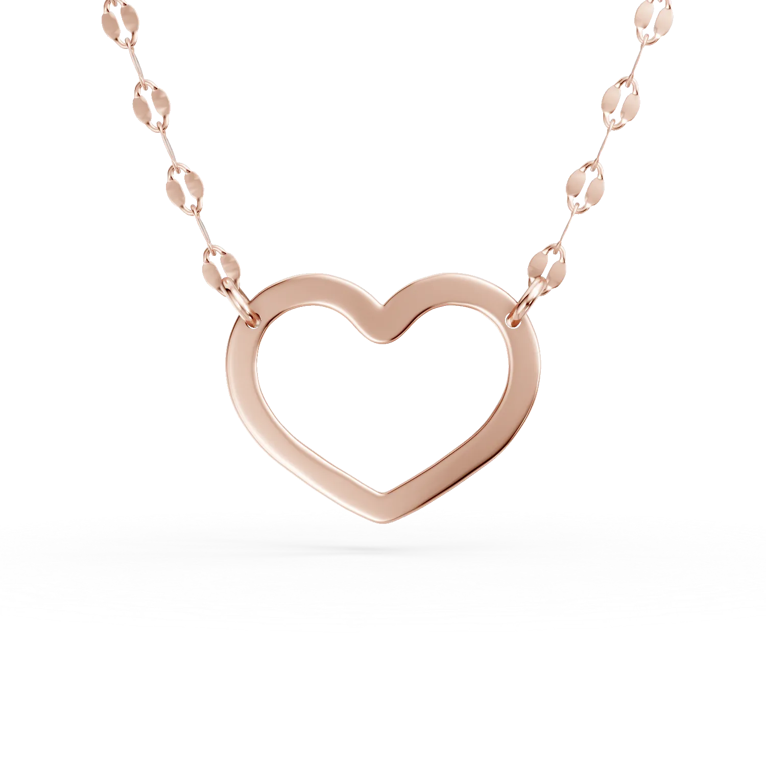 Lant cu pandantiv inima din argint roz