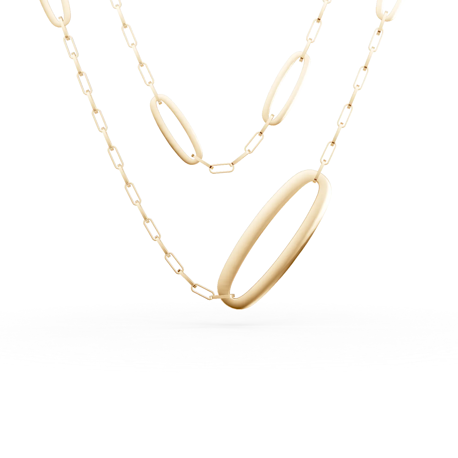 Lant din argint galben cu detalii geometrice