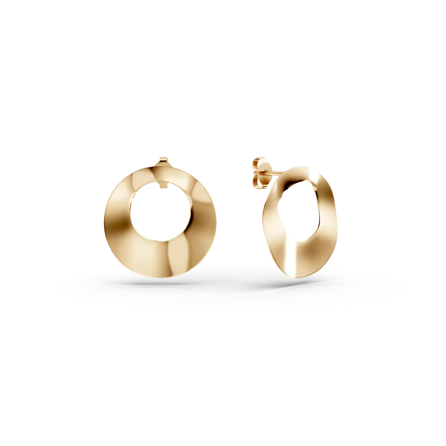 Cercei supradimensionati din argint galben