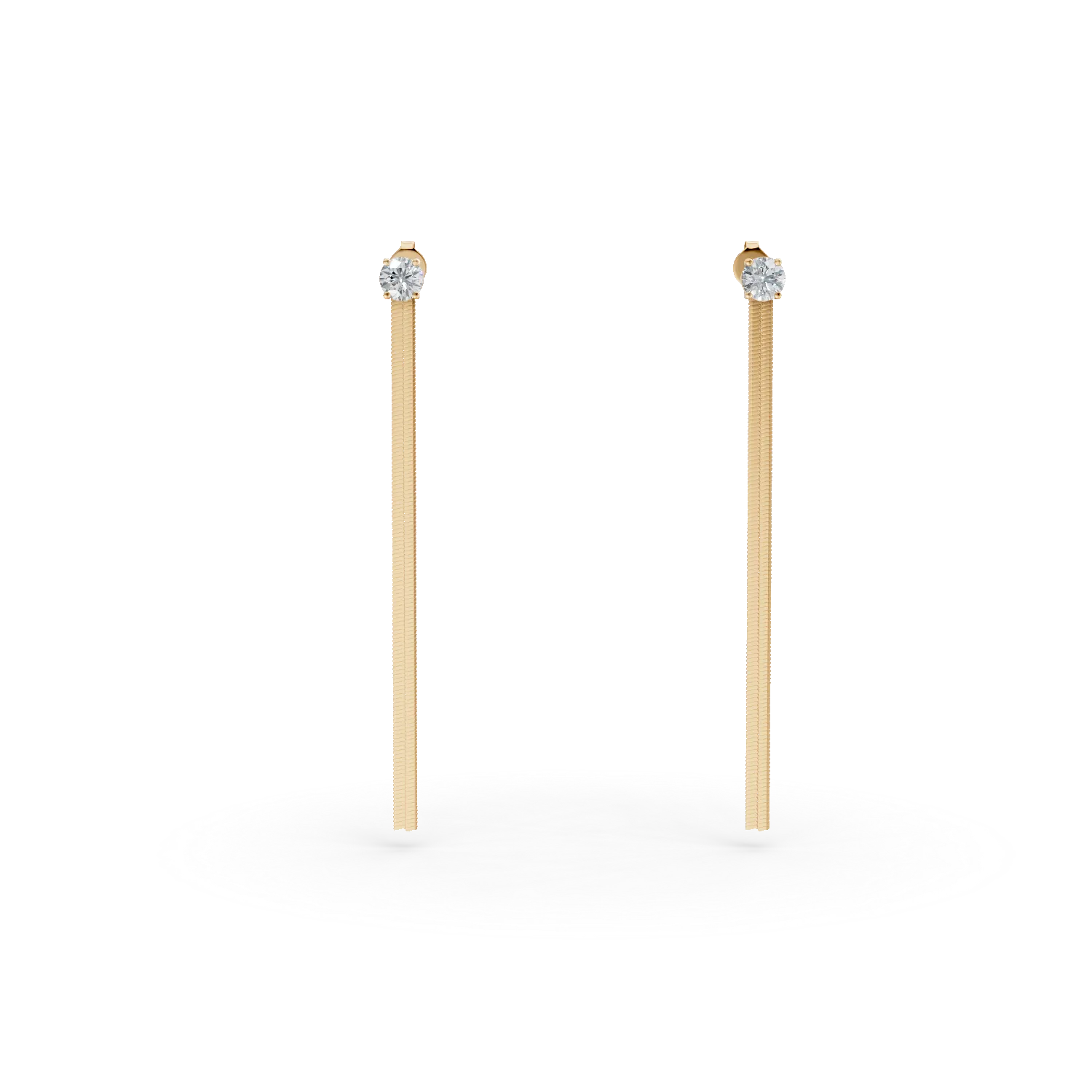 Cercei lungi din argint galben cu zirconii