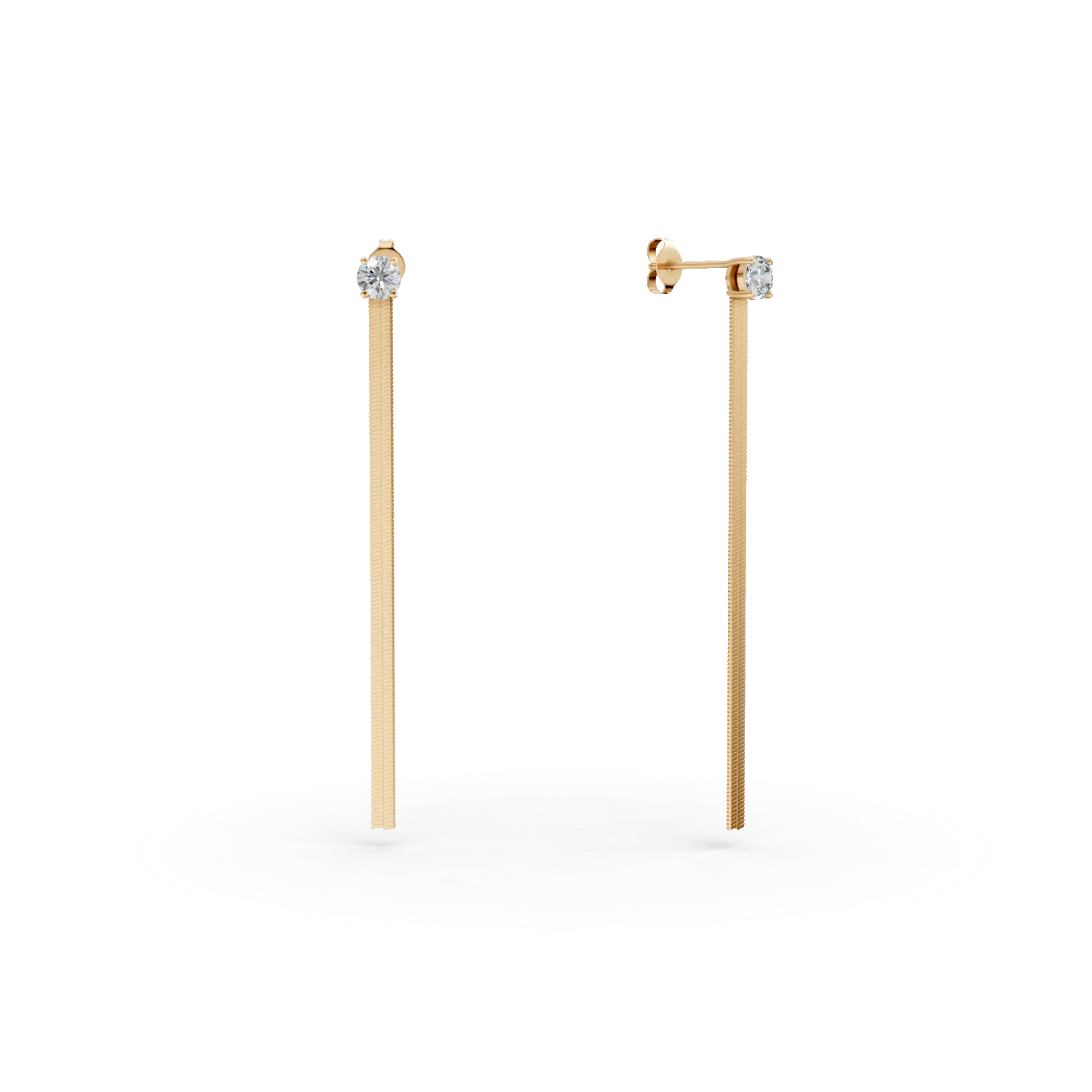 Cercei lungi din argint galben cu zirconii