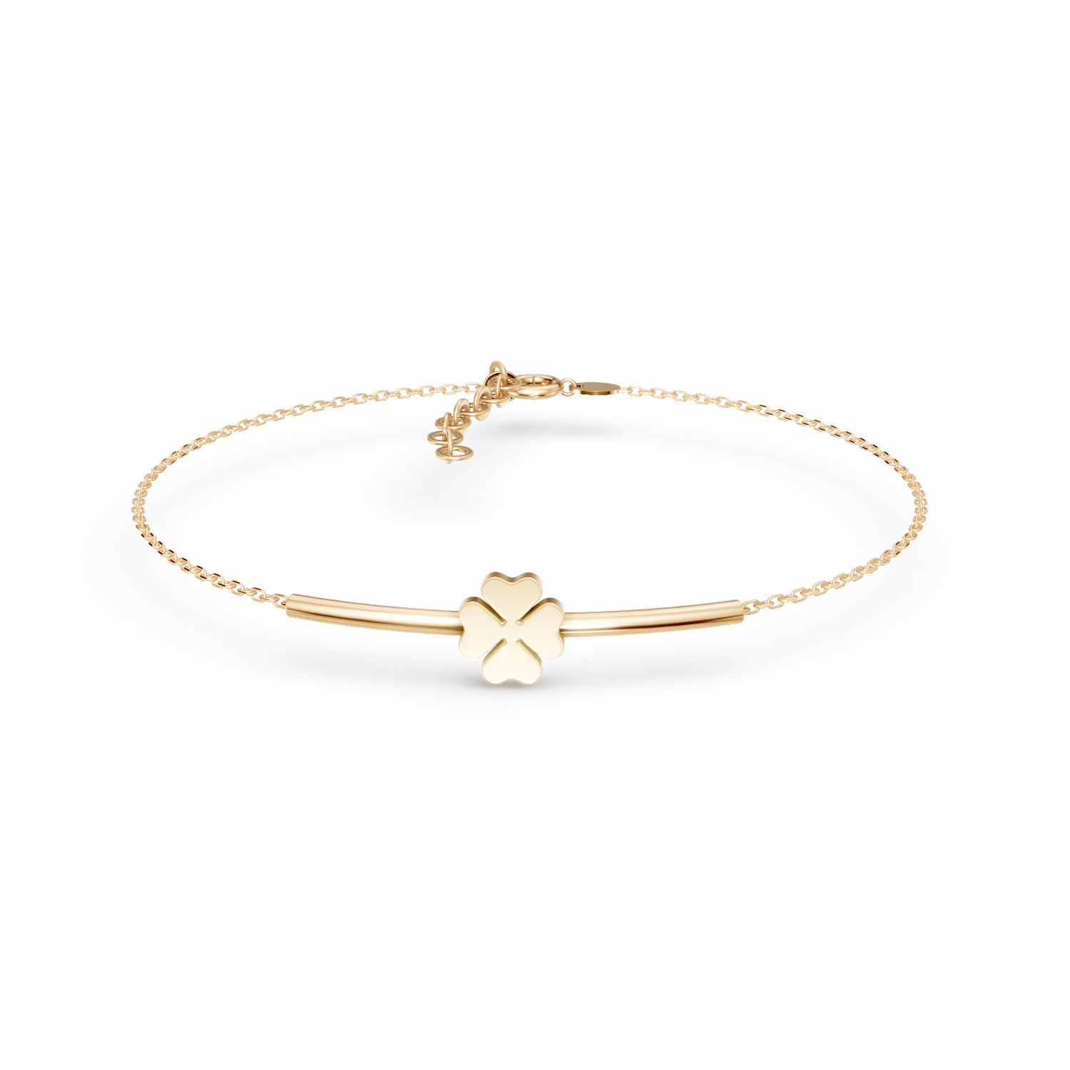 Bratara cu pandantiv trifoi din argint galben