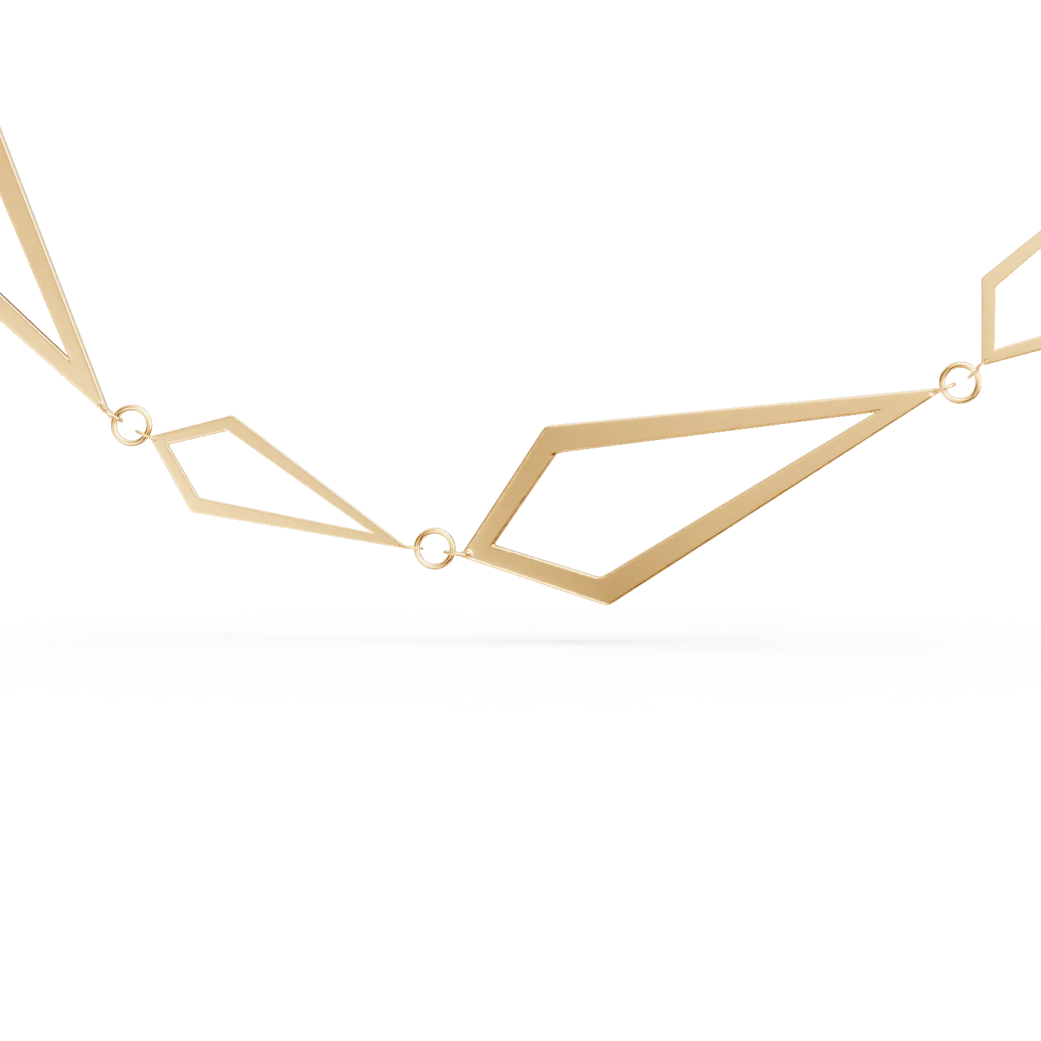 Colier din argint galben cu detalii geometrice