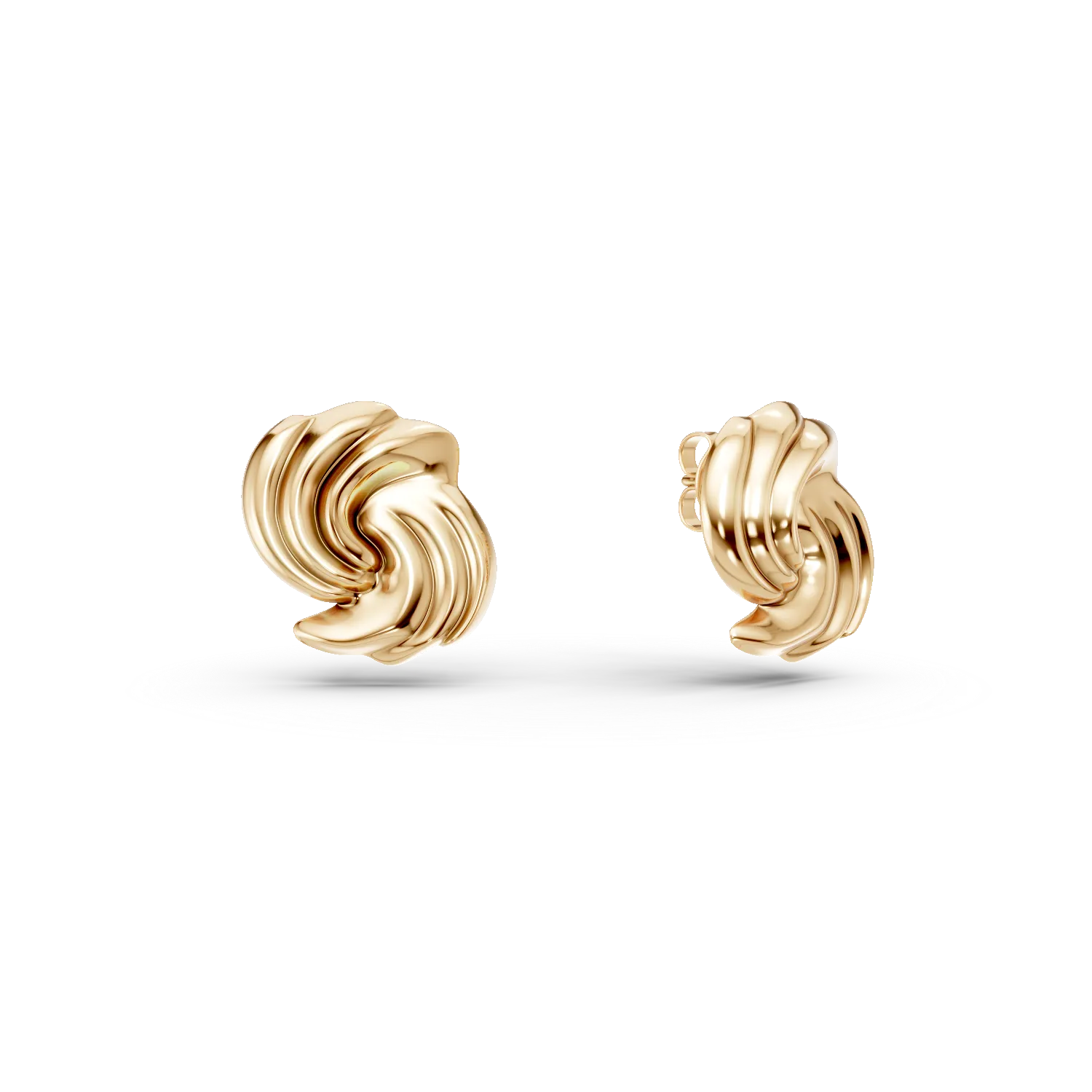 Cercei geometrici din argint galben