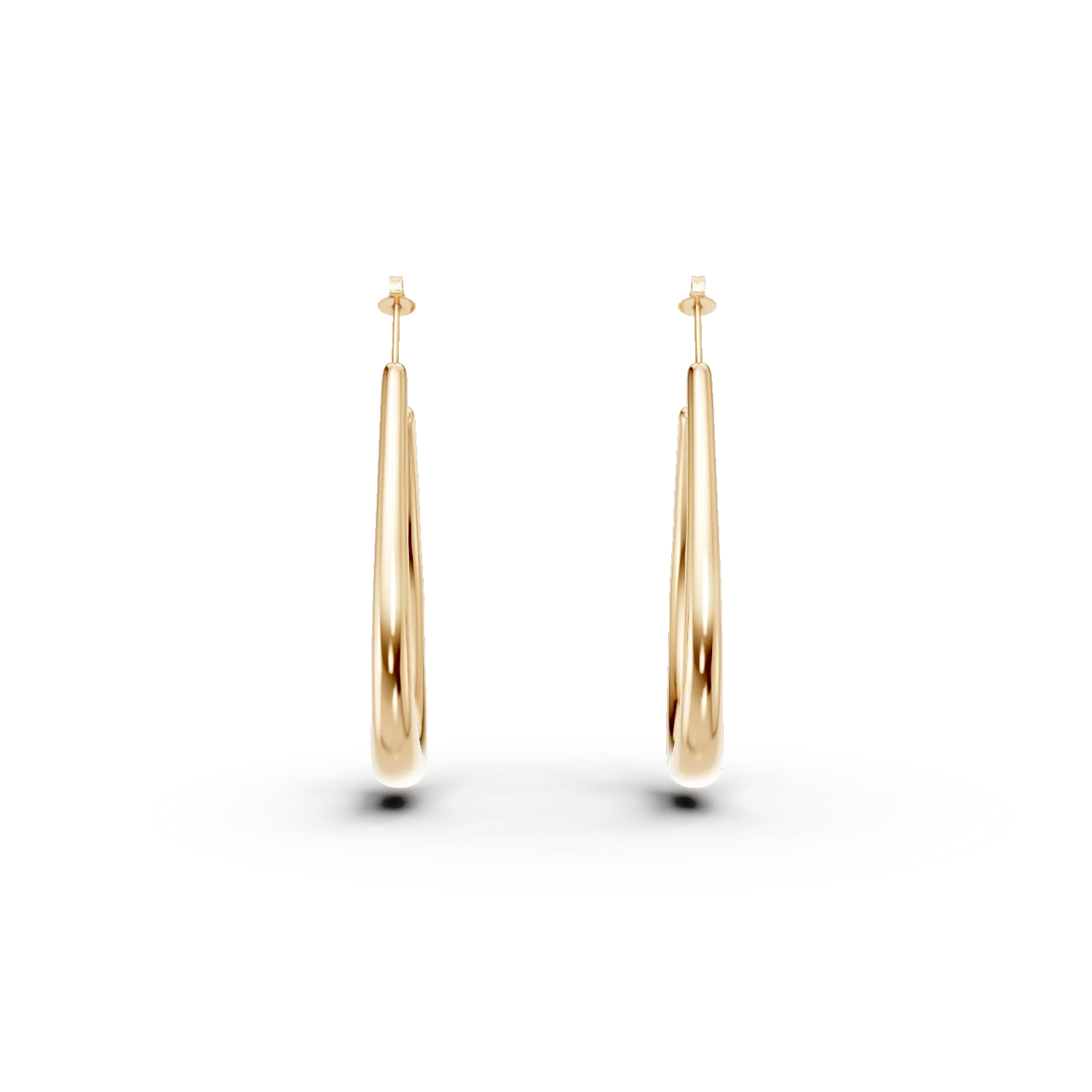 Cercei supradimensionati din argint galben