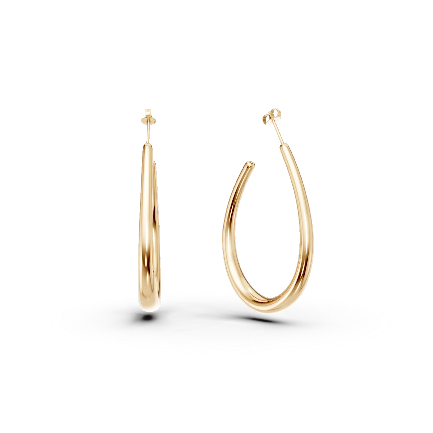 Cercei supradimensionati din argint galben