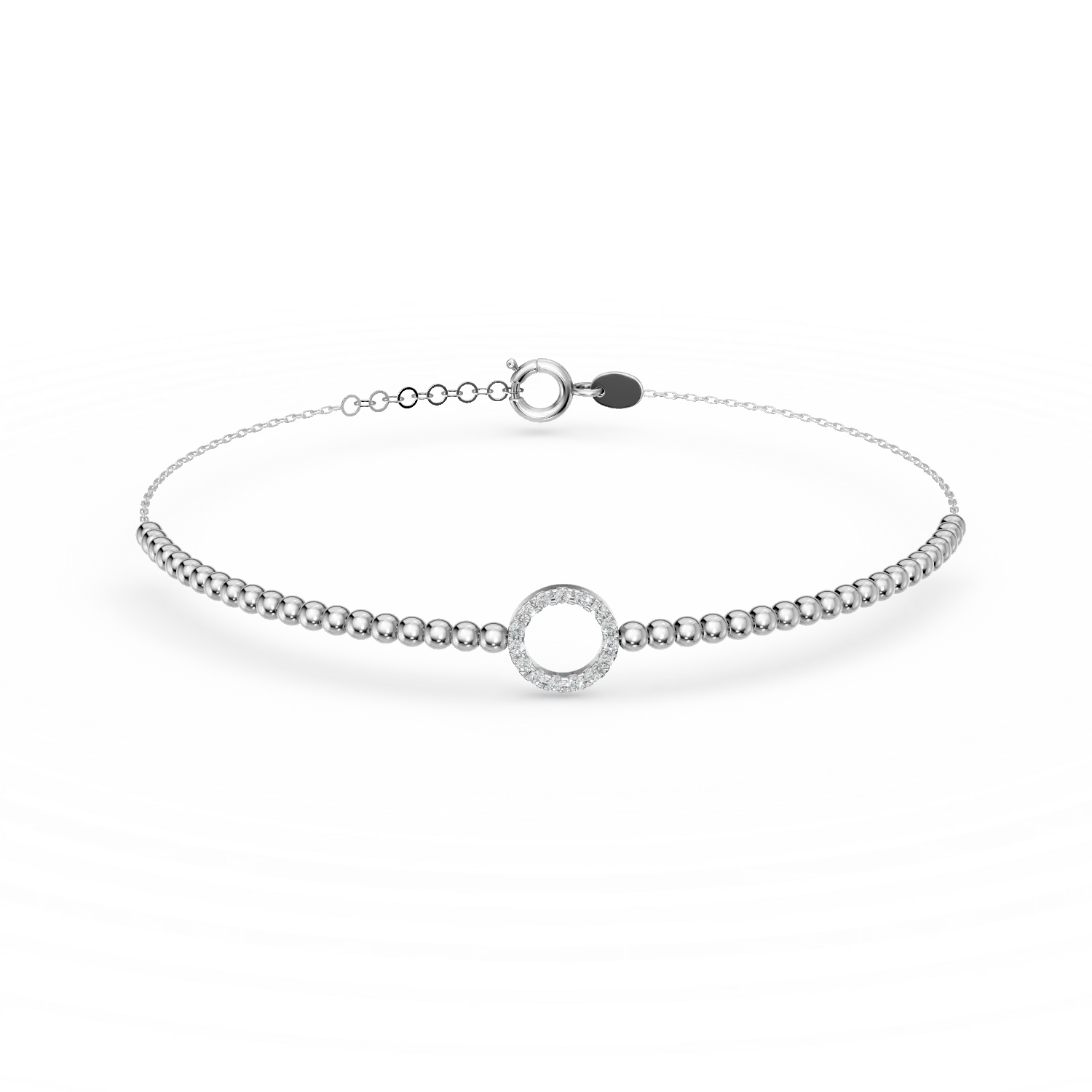 Bratara cu pandantiv cerc din argint si zirconii
