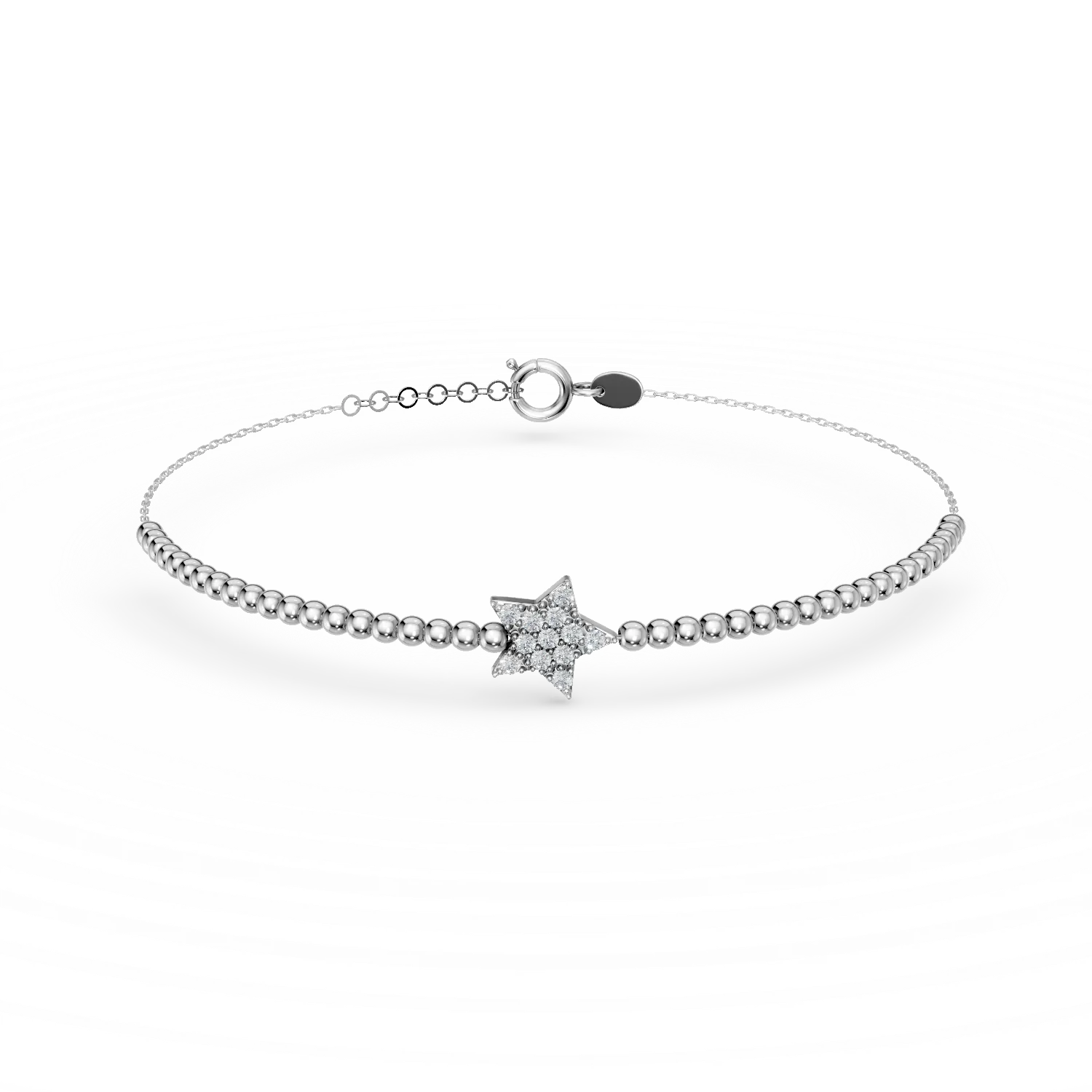 Bratara cu pandantiv stea din argint si zirconii