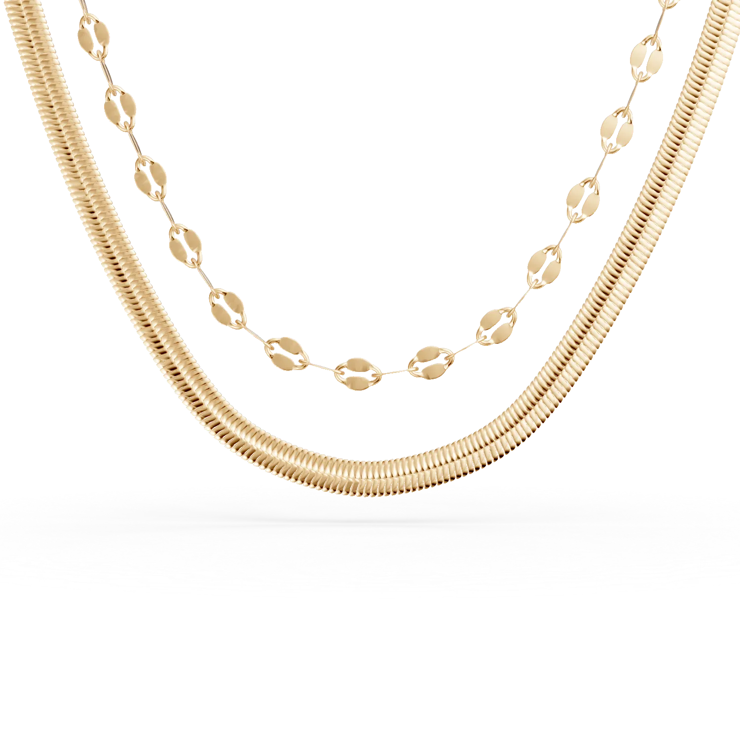 Lant dublu din argint galben