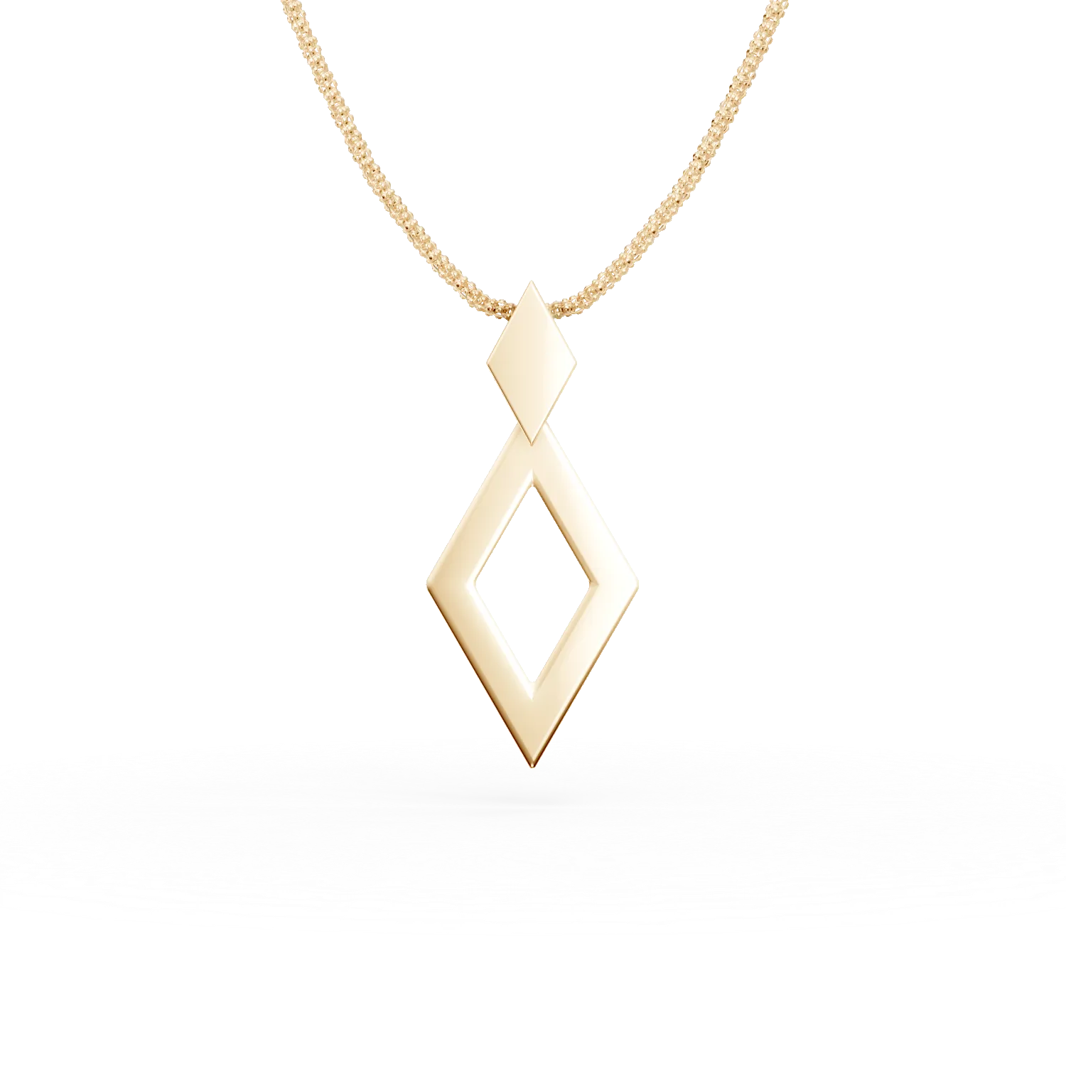 Lant cu pandantiv geometric din argint galben - imagine 7