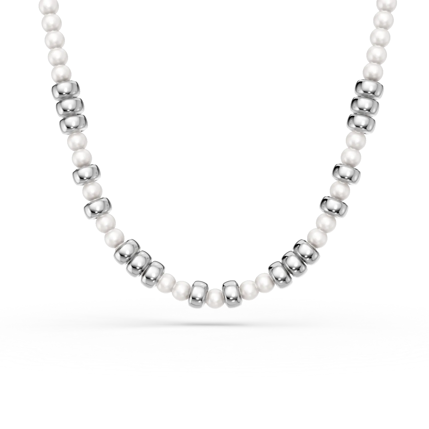 Colier din argint cu perle sintetice