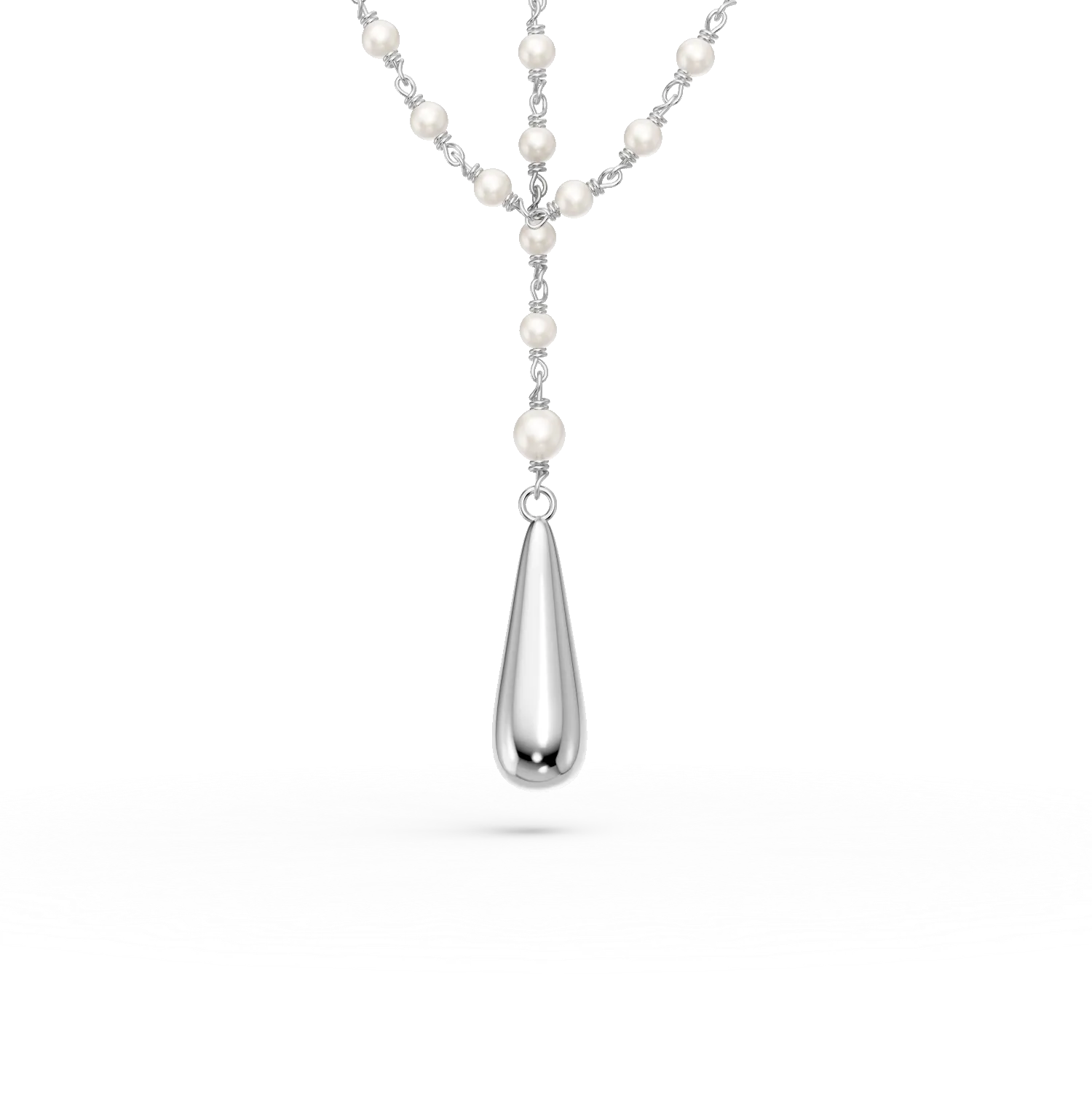 Colier din argint cu perle sintetice