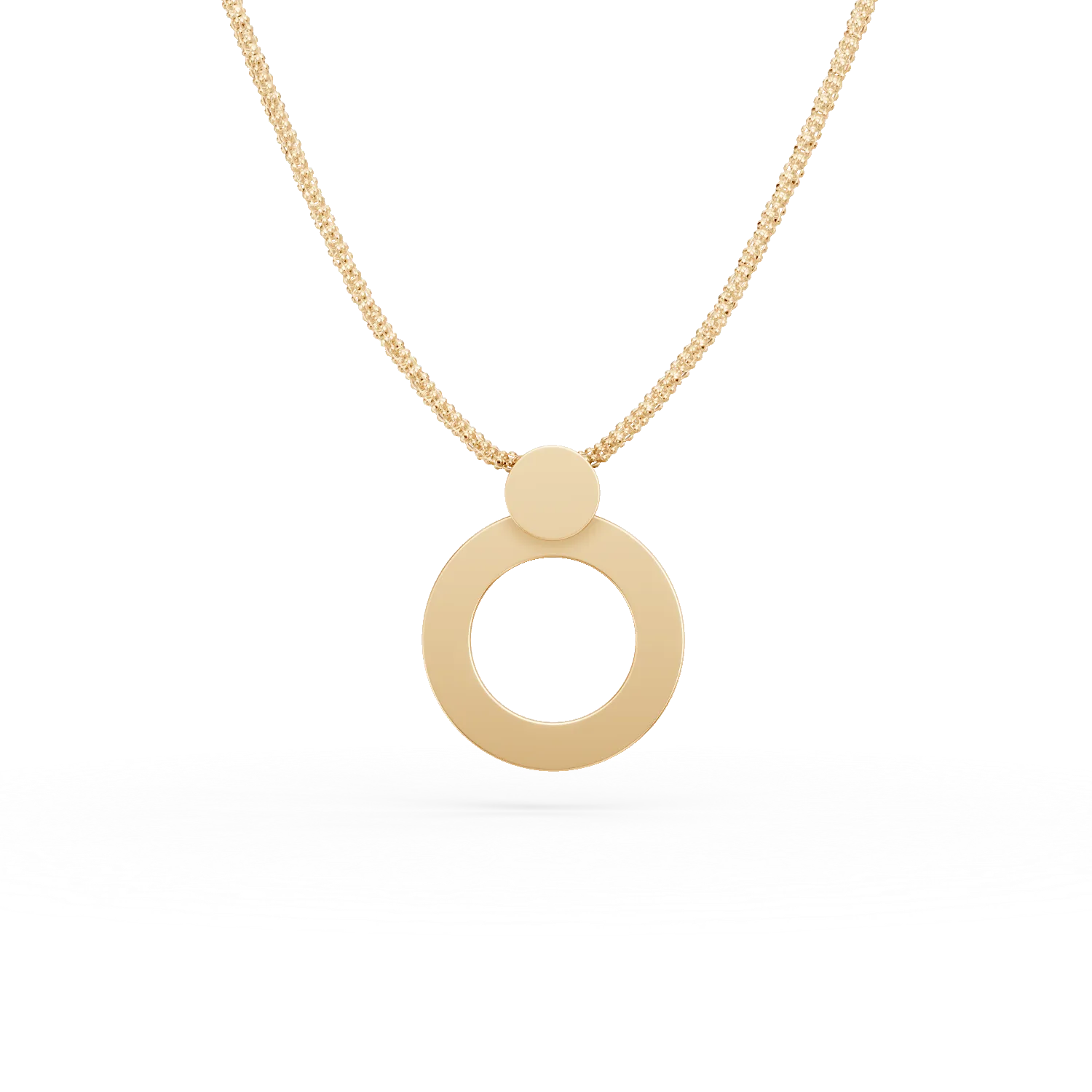 Lant cu pandantiv geometric din argint galben