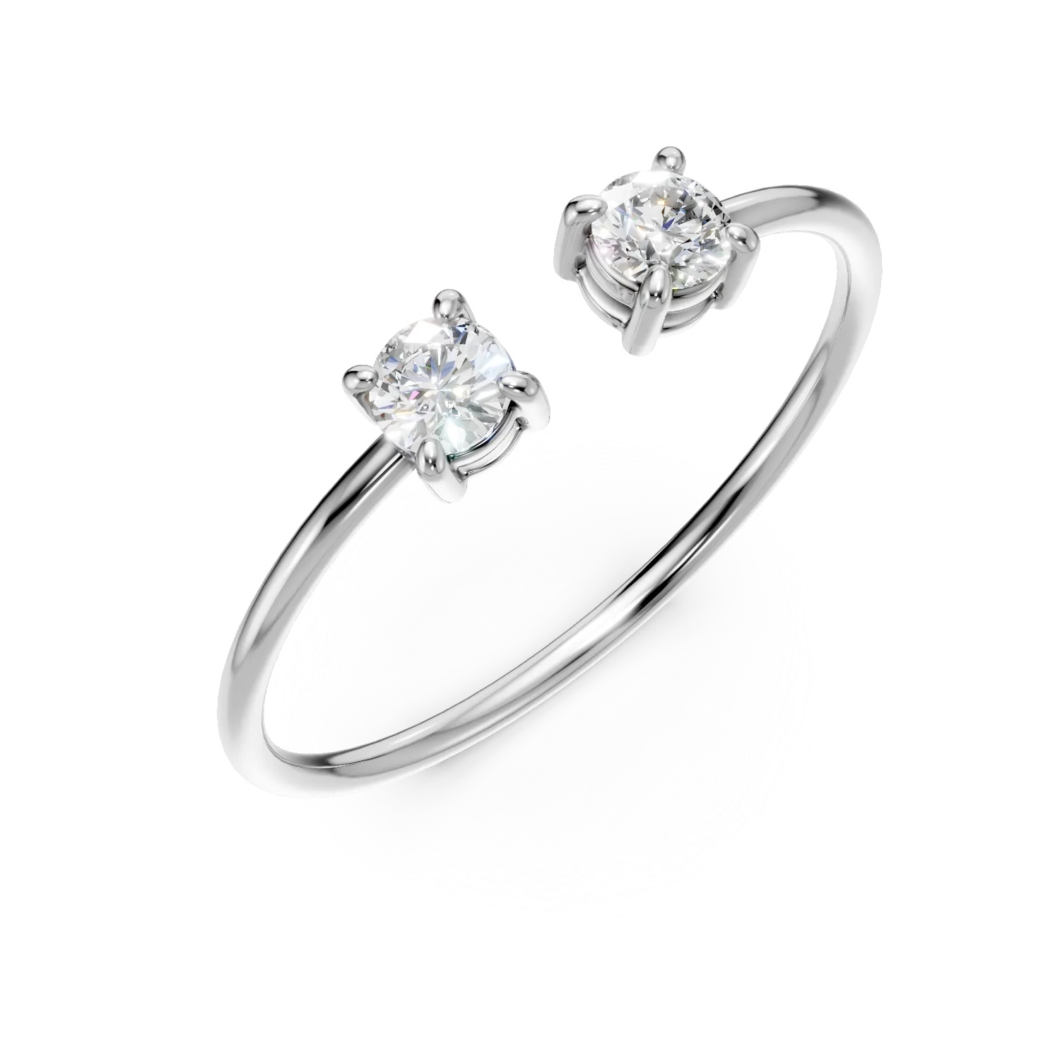 Inel deschis din argint cu zirconii