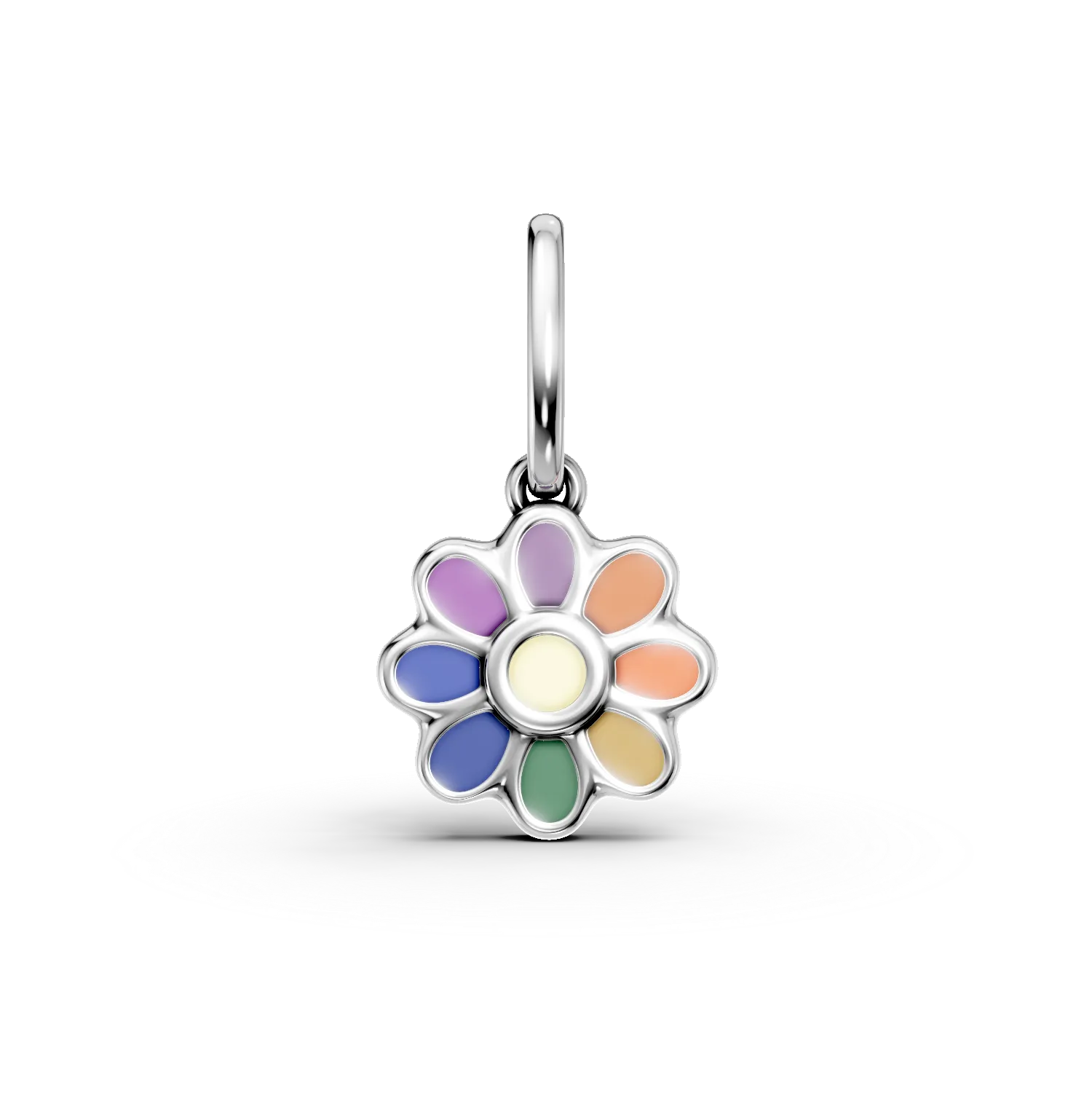 Pandantiv floare din aur alb pentru copii