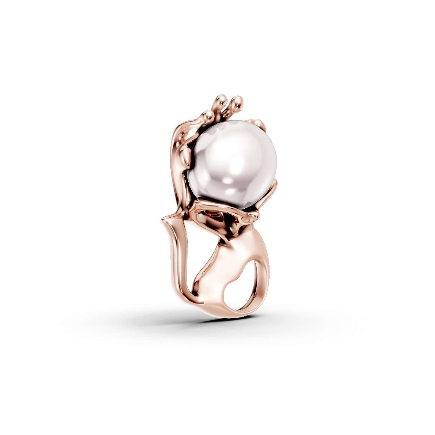 Pandant pisicuta din aur roz cu cuartz trandafiriu de 0.4ct pentru copii