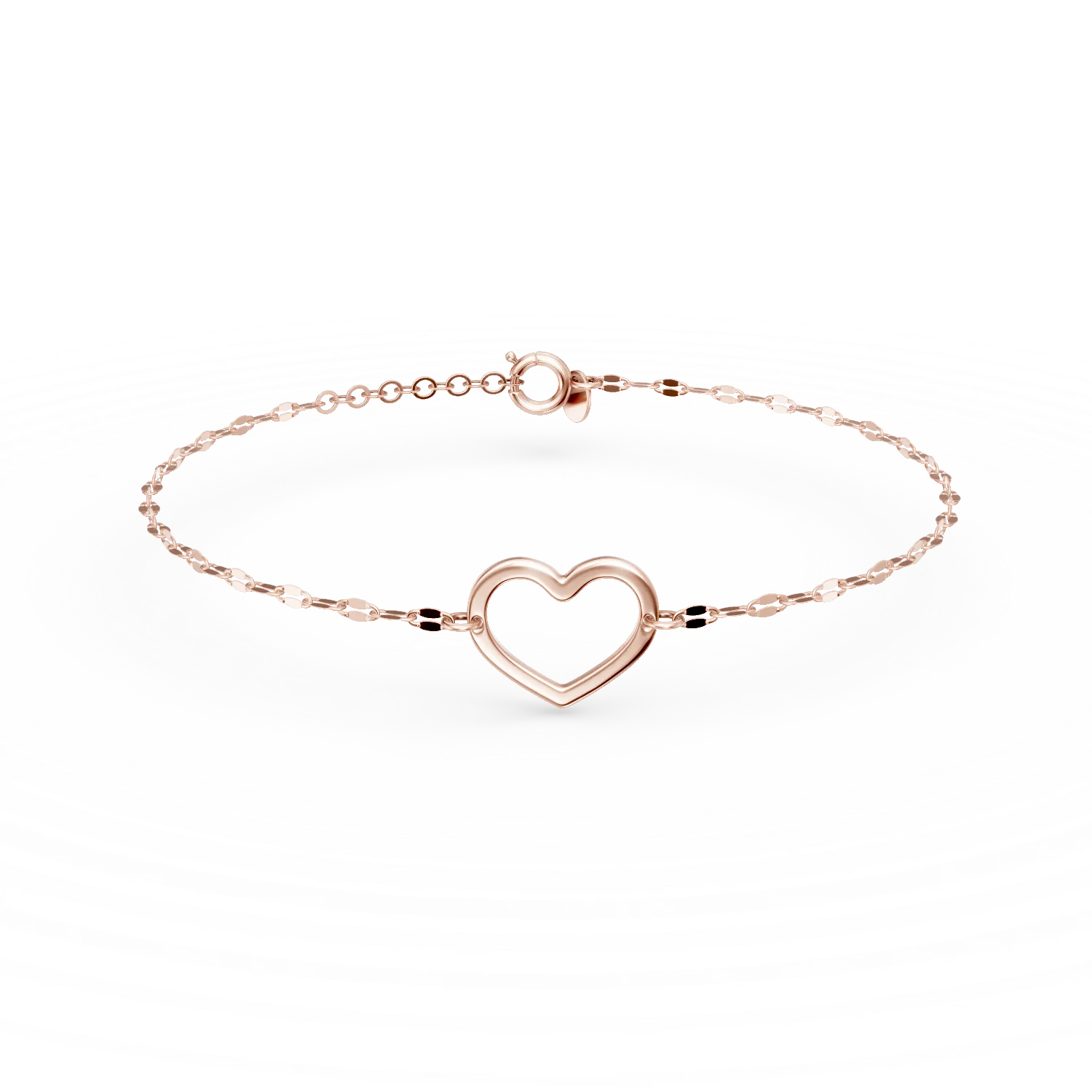 Bratara cu pandantiv inima din argint roz