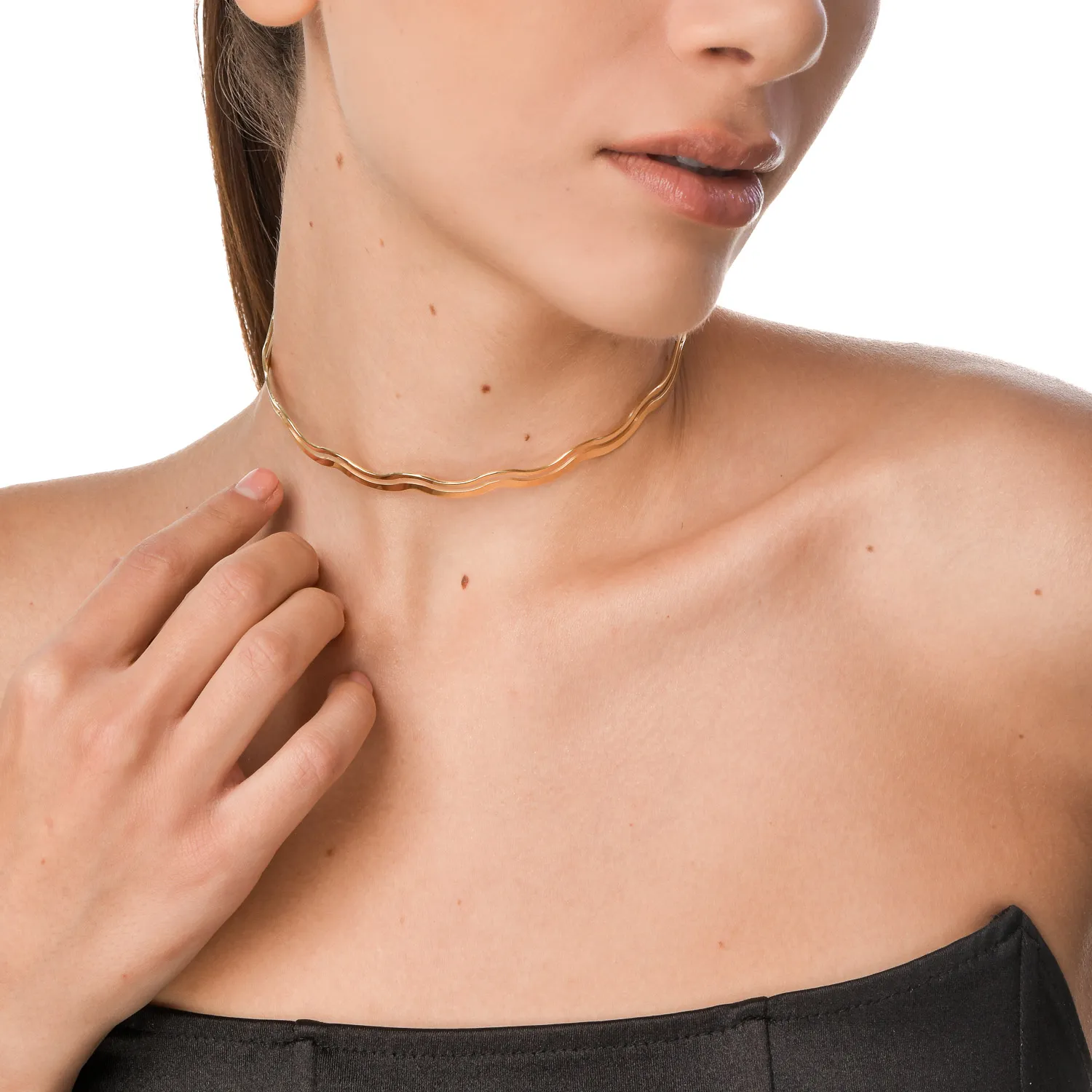 Choker din argint galben