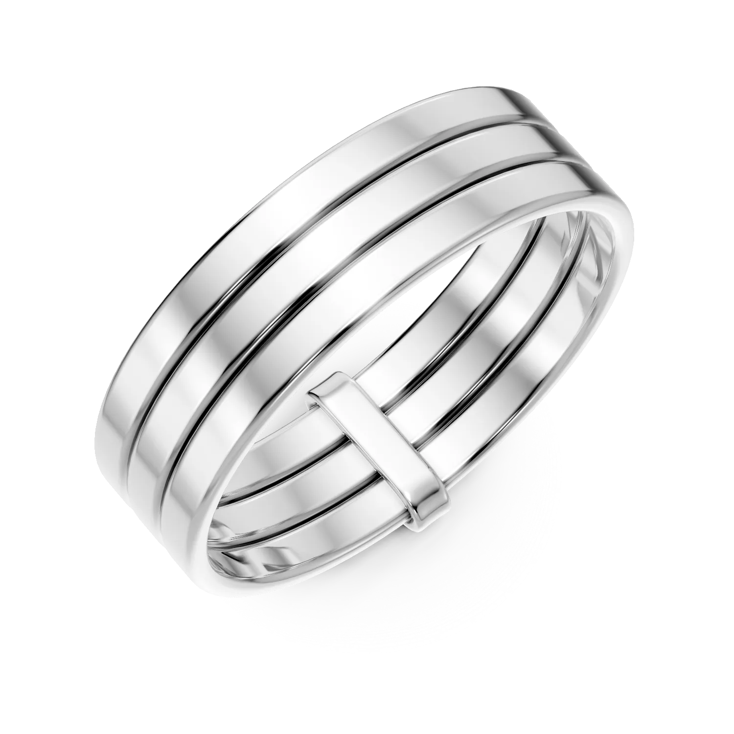 Inel geometric din argint