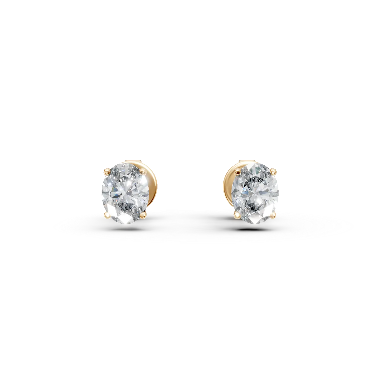 Cercei din aur galben cu diamante de 0.8ct create in laborator