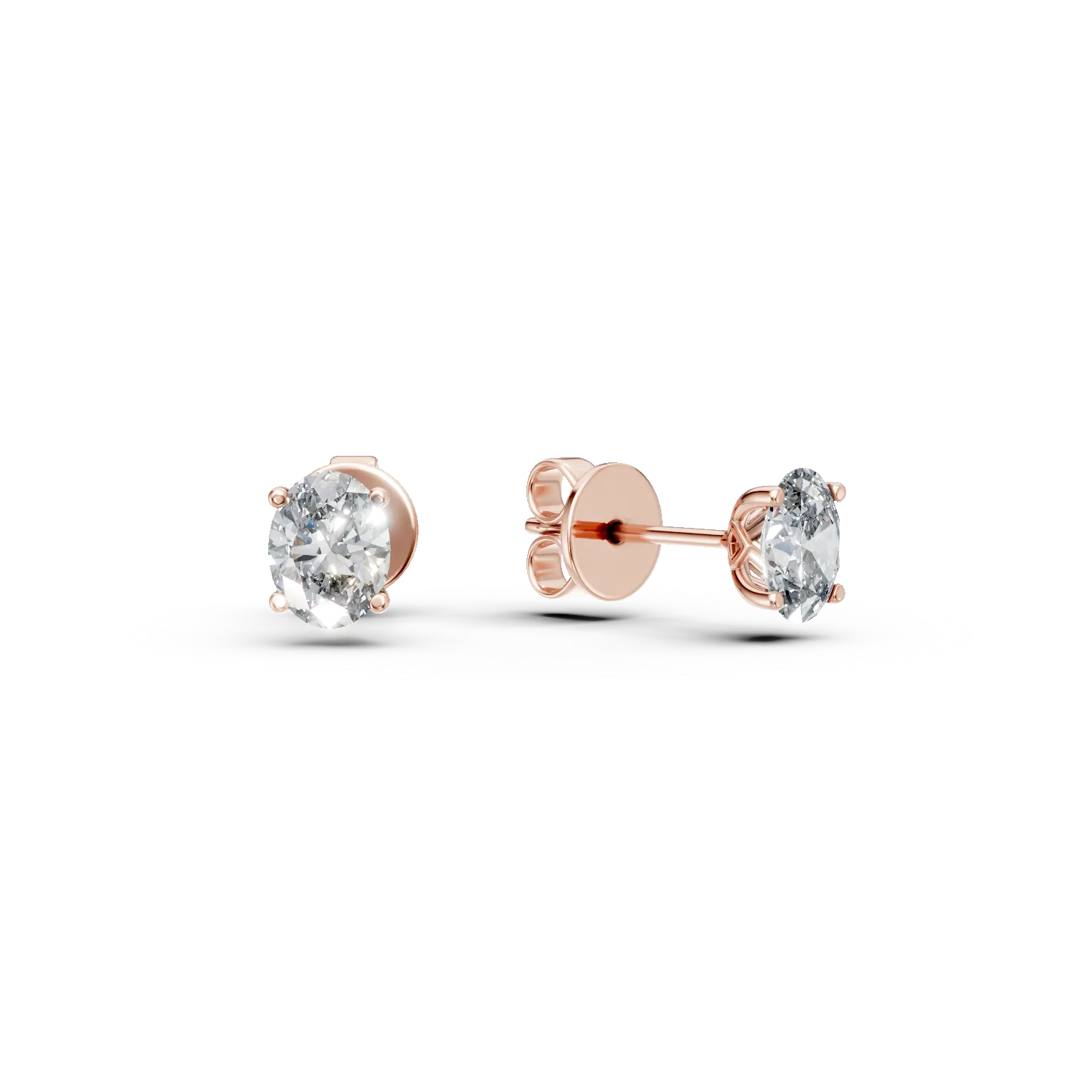 Cercei din aur roz cu diamante solitaire de 0.6ct create in laborator taietura ovala Apparel & Accessories > Jewelry > Earrings DAAR 2 Cercei din aur roz cu diamante solitaire de 0.6ct create in laborator taietura ovala Apparel & Accessories > Jewelry > Earrings DAAR 2