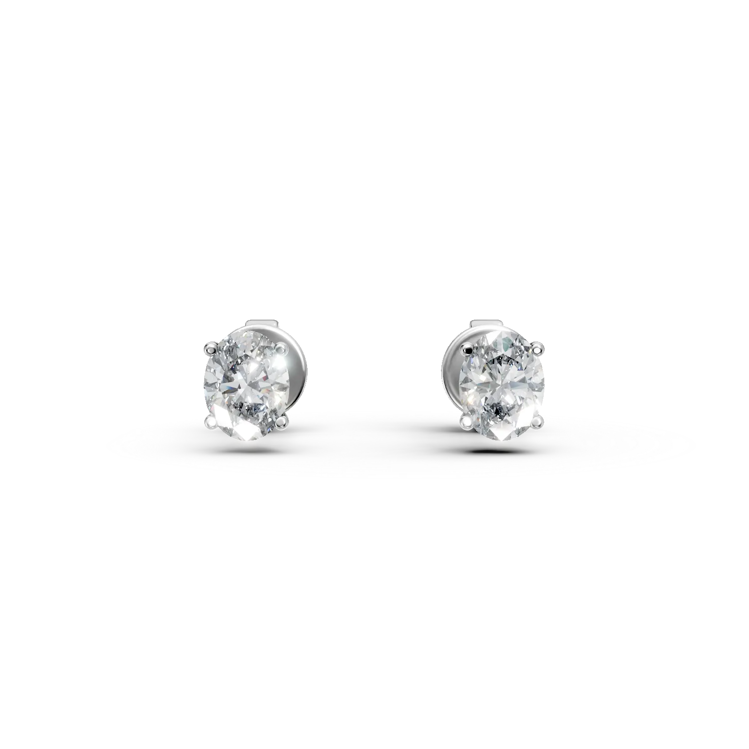 Cercei din aur alb cu diamante de 0.6ct create in laborator