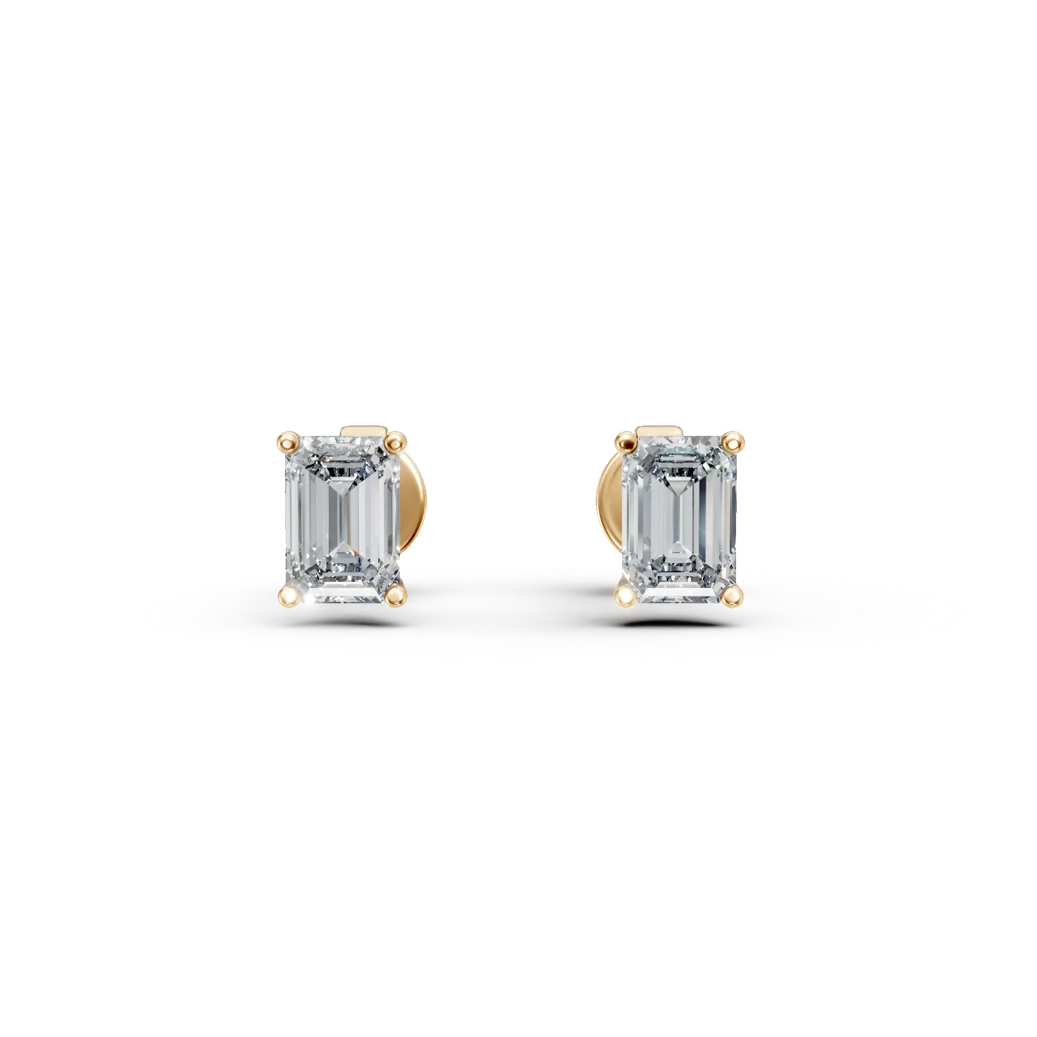 Cercei din aur galben cu diamante de 1ct create in laborator