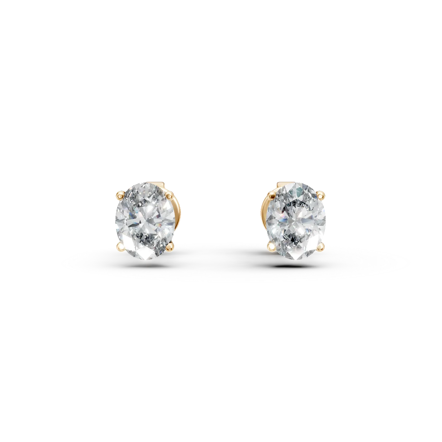 Cercei din aur galben cu diamante de 1.1ct create in laborator