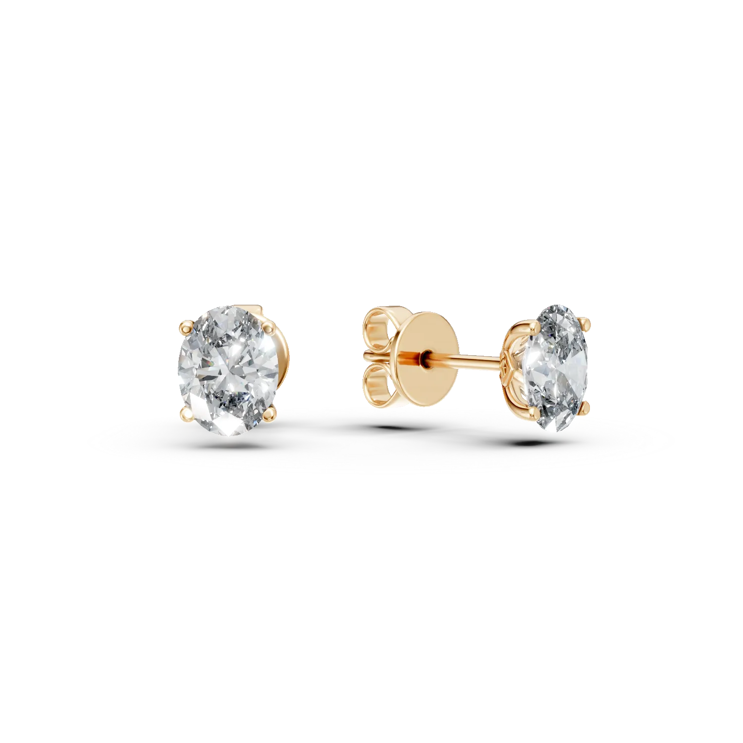 Cercei din aur galben cu diamante de 1.1ct create in laborator