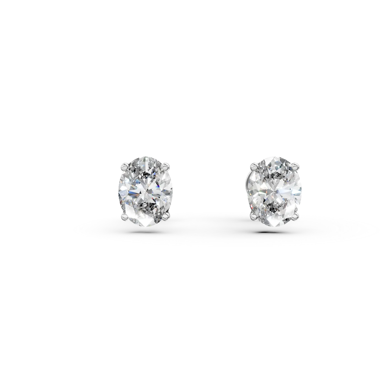 Cercei din aur alb cu diamante de 0.8ct create in laborator