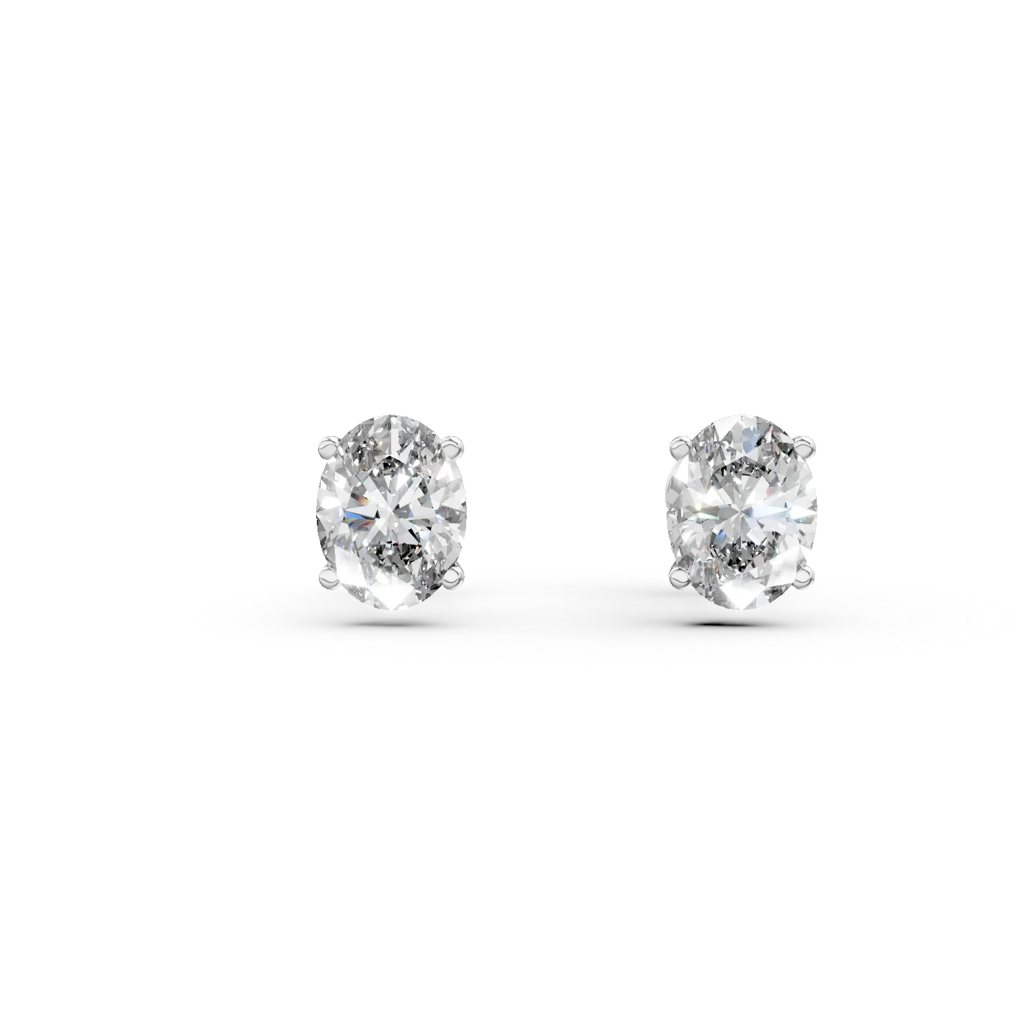 Cercei din aur alb cu diamante de 1ct create in laborator