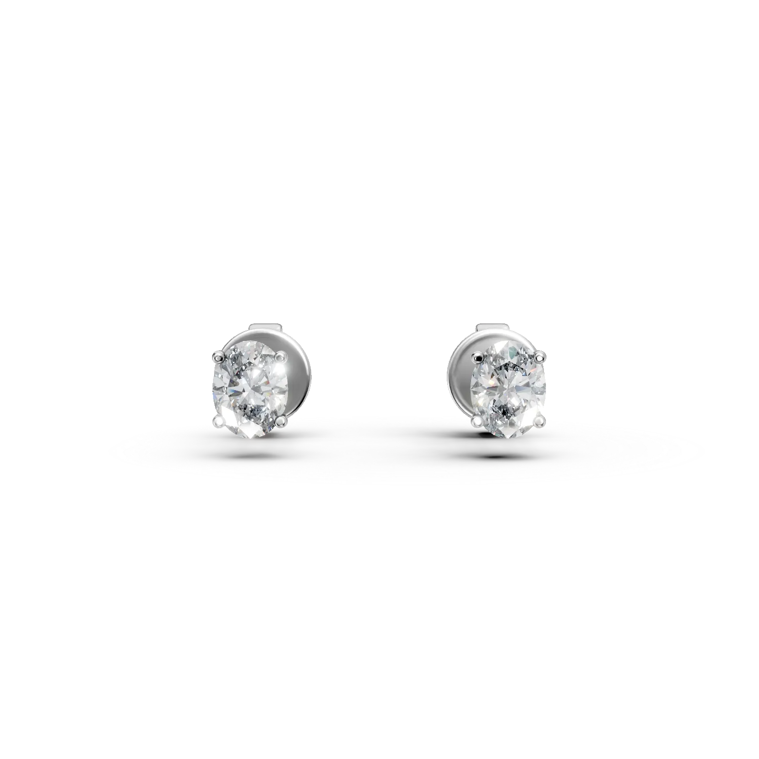 Cercei din aur alb cu diamante solitaire de 0.4ct create in laborator