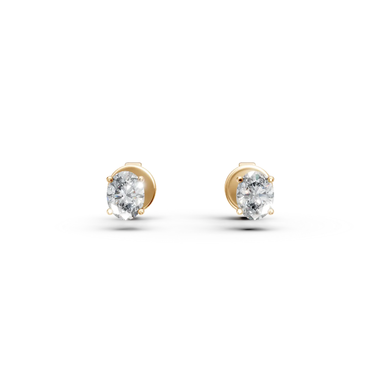 Cercei din aur galben cu diamante de 0.4ct create in laborator