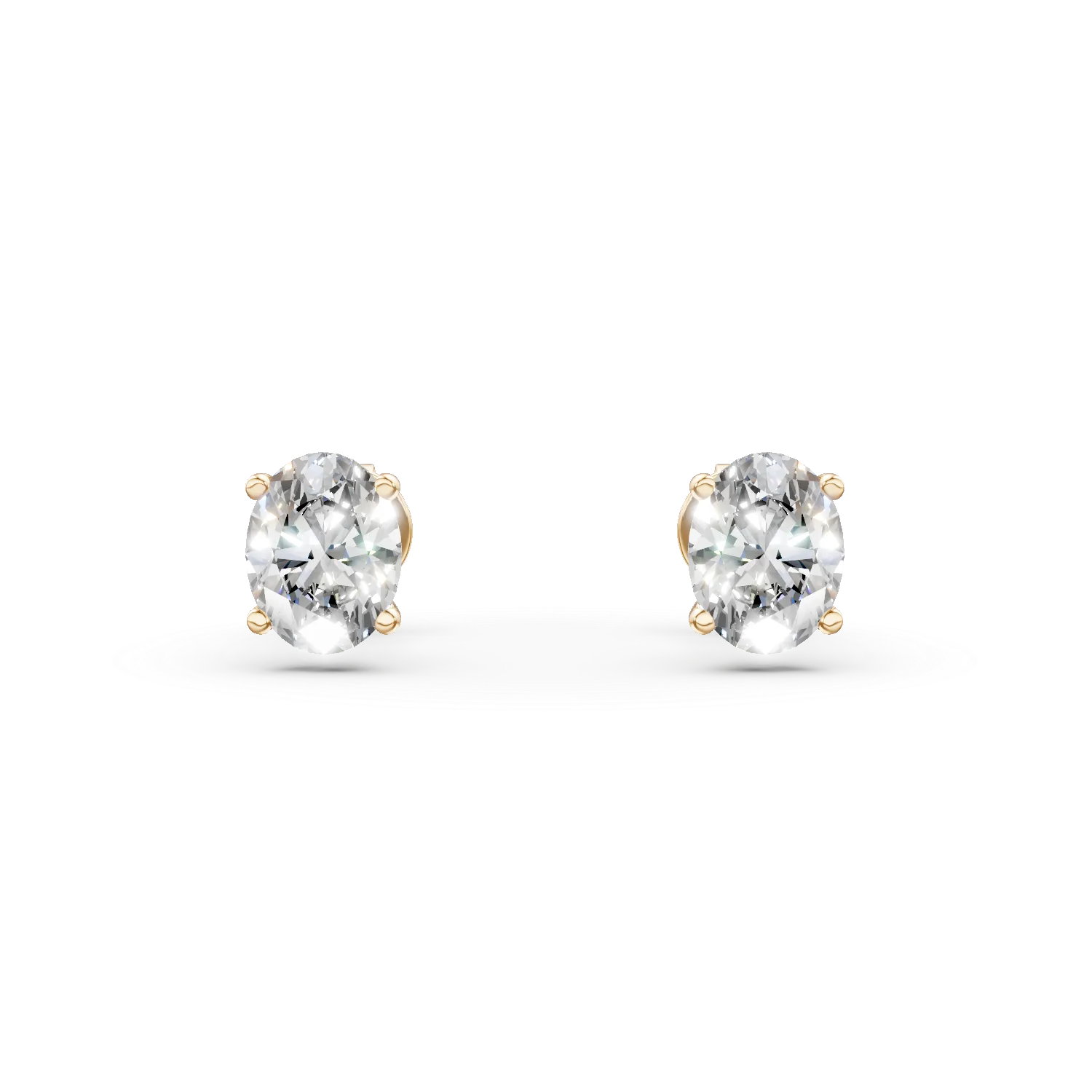 Cercei din aur galben cu diamante de 0.4ct create in laborator