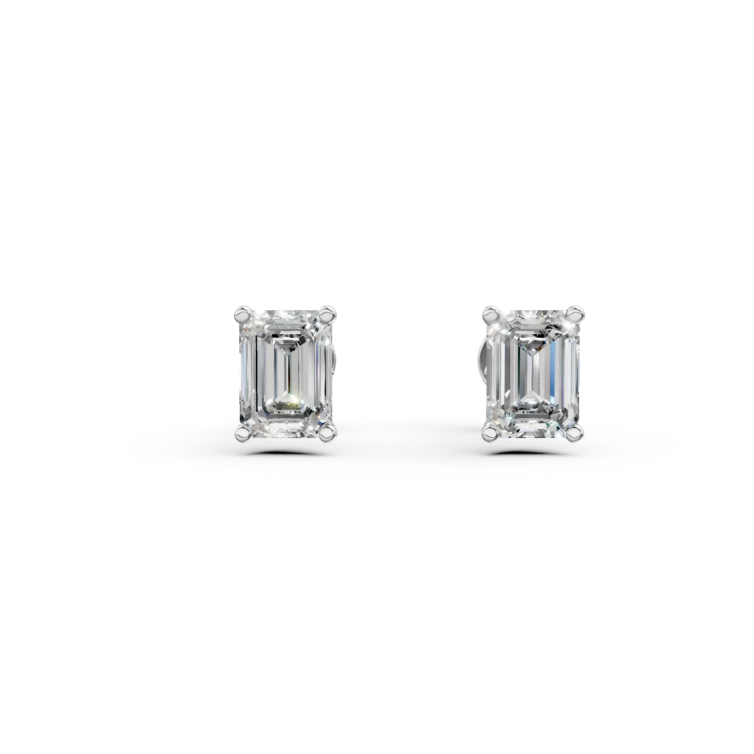 Cercei din aur alb cu diamante de 0.8ct create in laborator