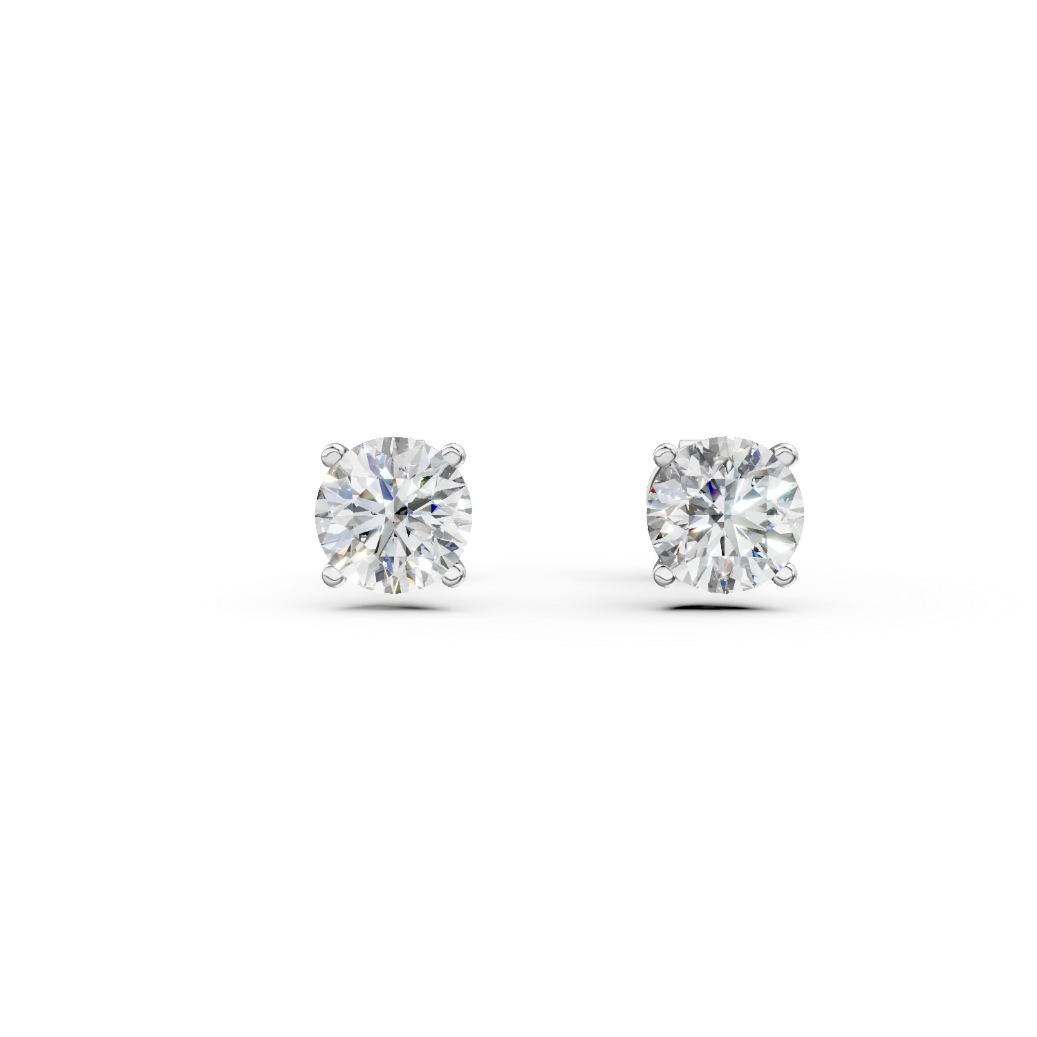 Cercei din aur alb cu diamante de 0.8ct create in laborator