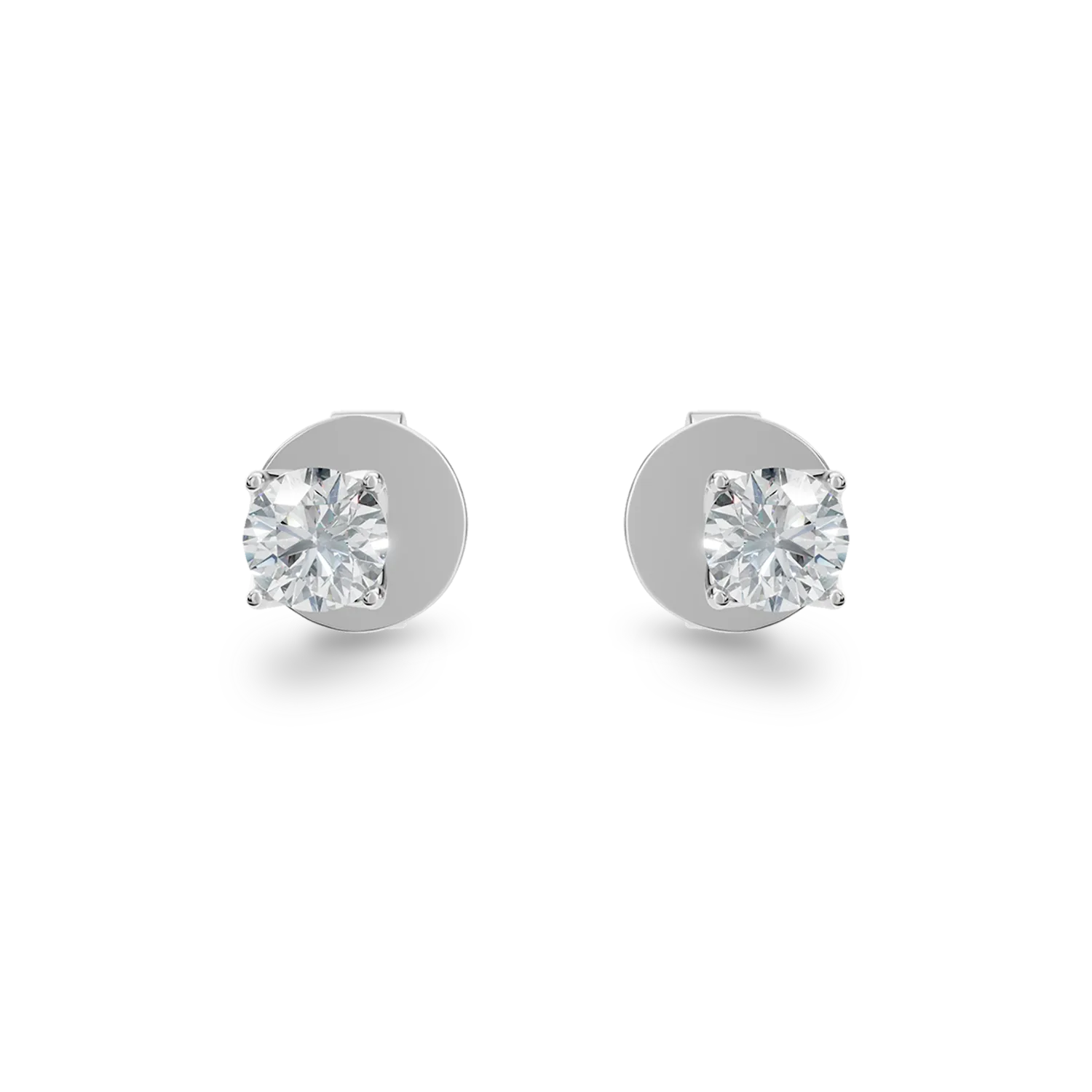 Cercei din aur alb cu diamante de 0.6ct create in laborator