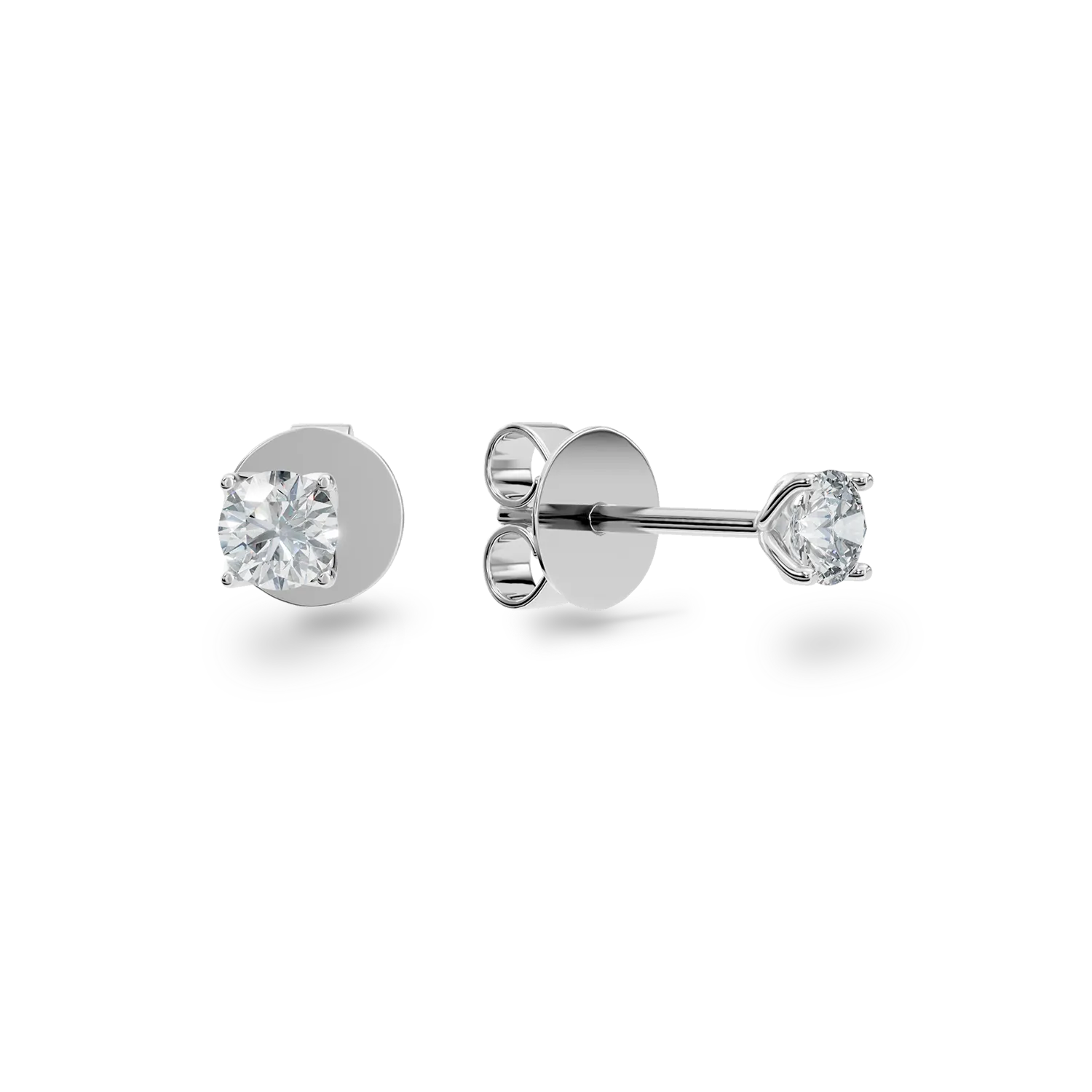 Cercei din aur alb cu diamante de 0.6ct create in laborator
